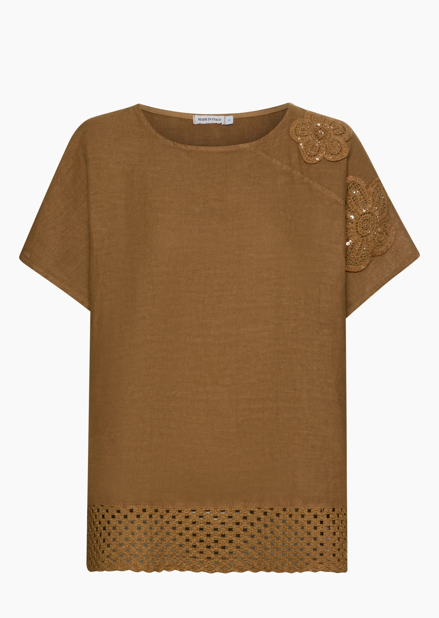Bluse Leinen, cappuccino