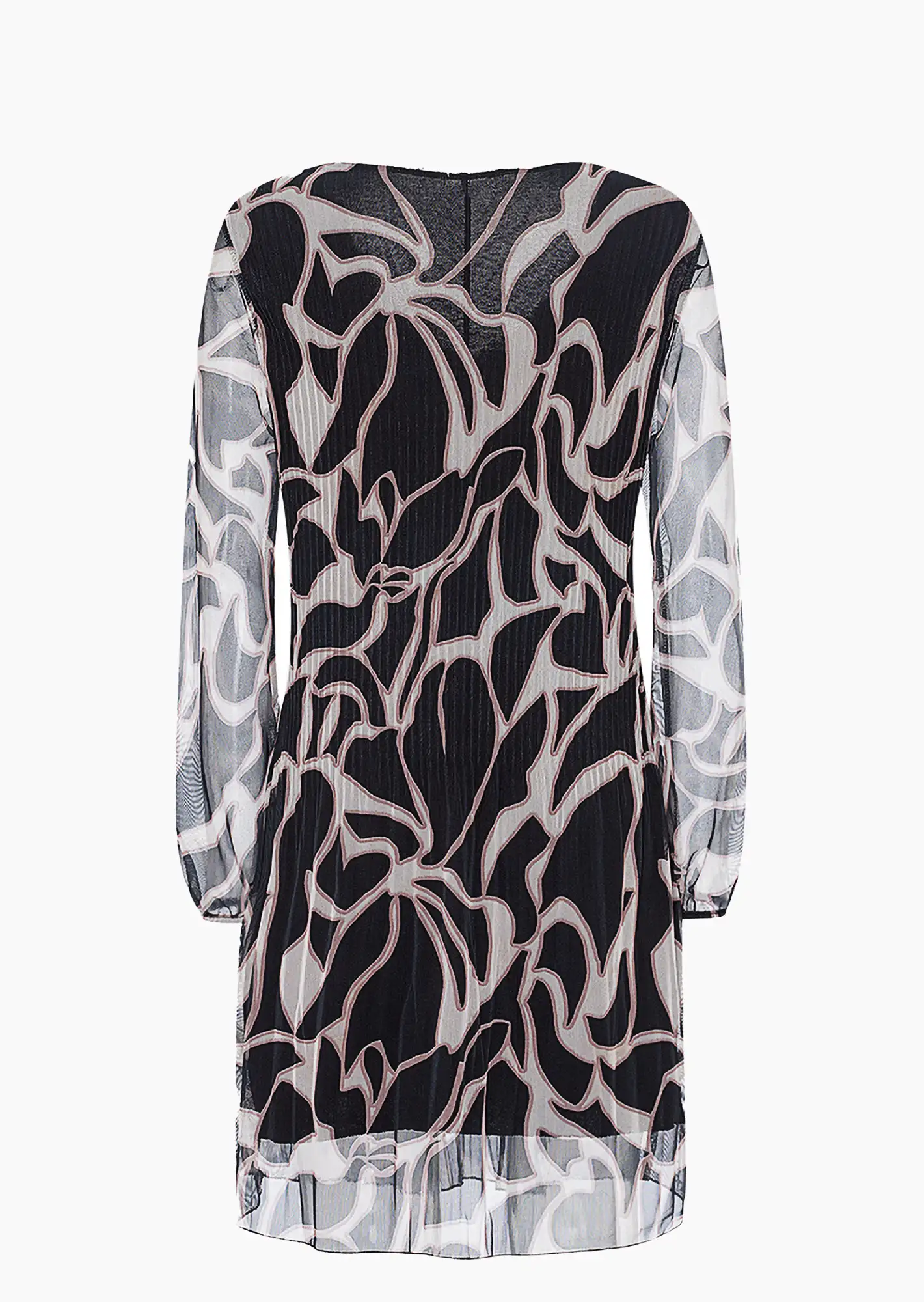 Midi-Kleid, schwarz-crema