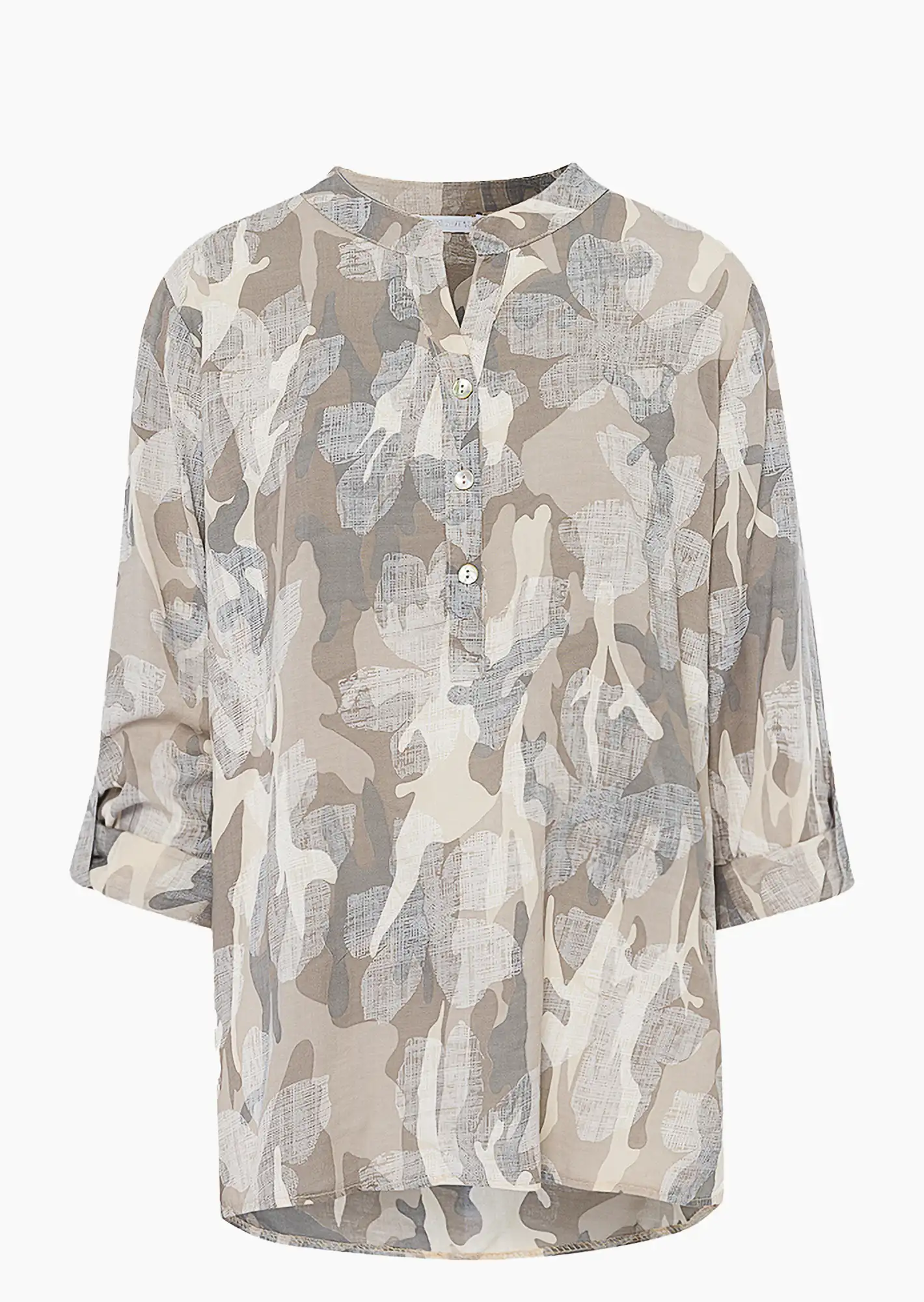Bluse im Alloverprint, taupe