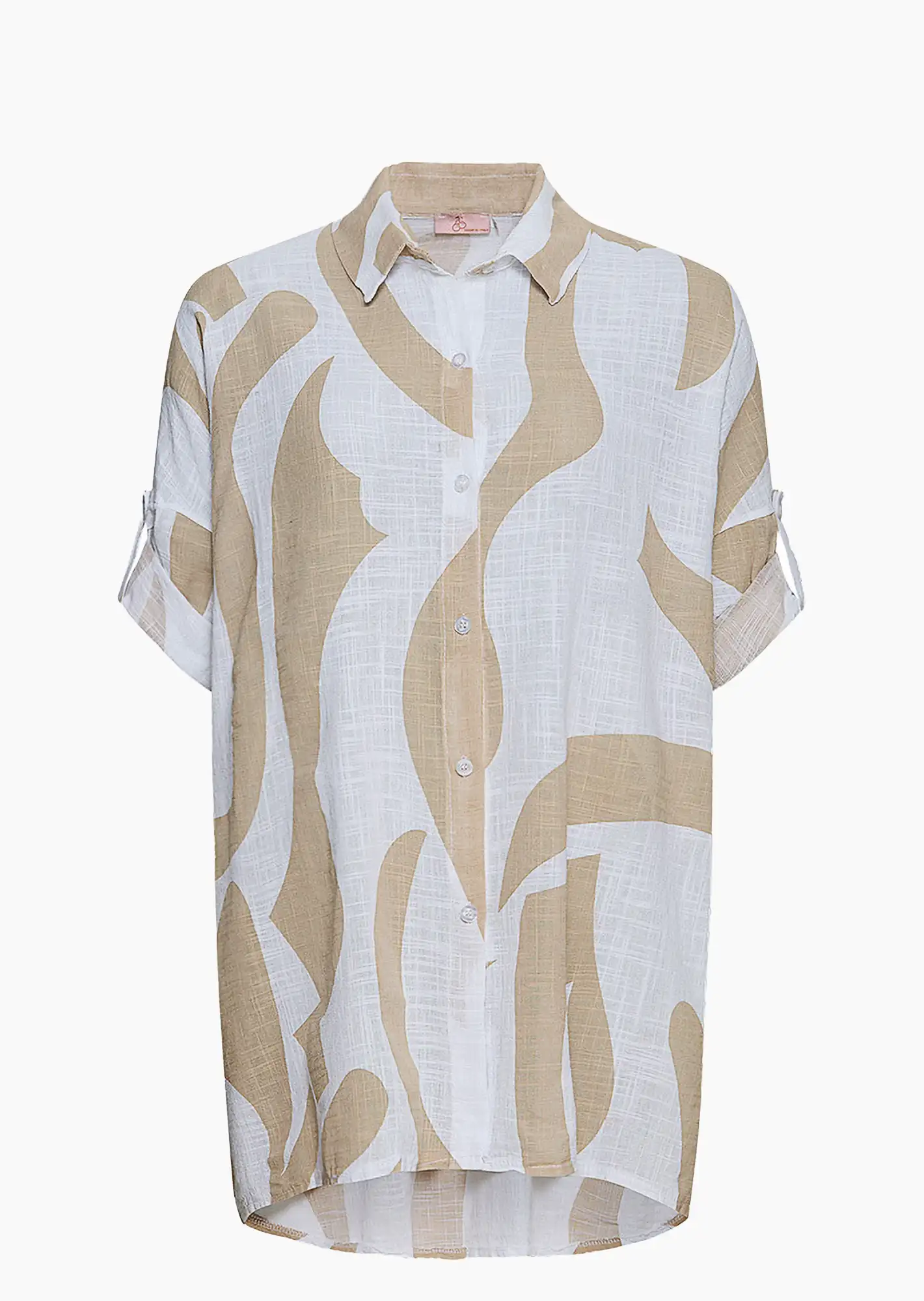 leichte Bluse mit Leinen, weiß-sand