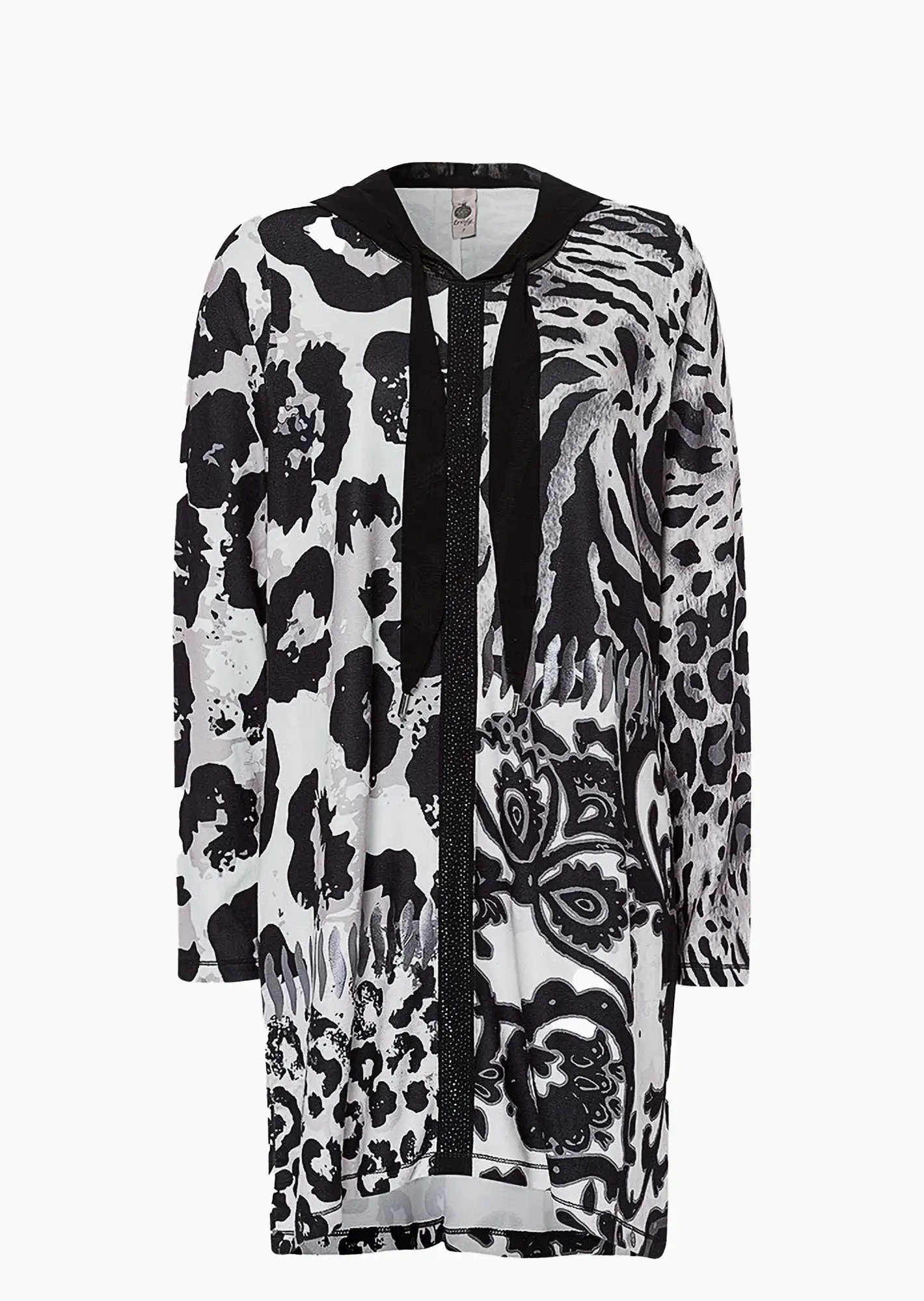 Shirt 'Ornamente', schwarz-grau