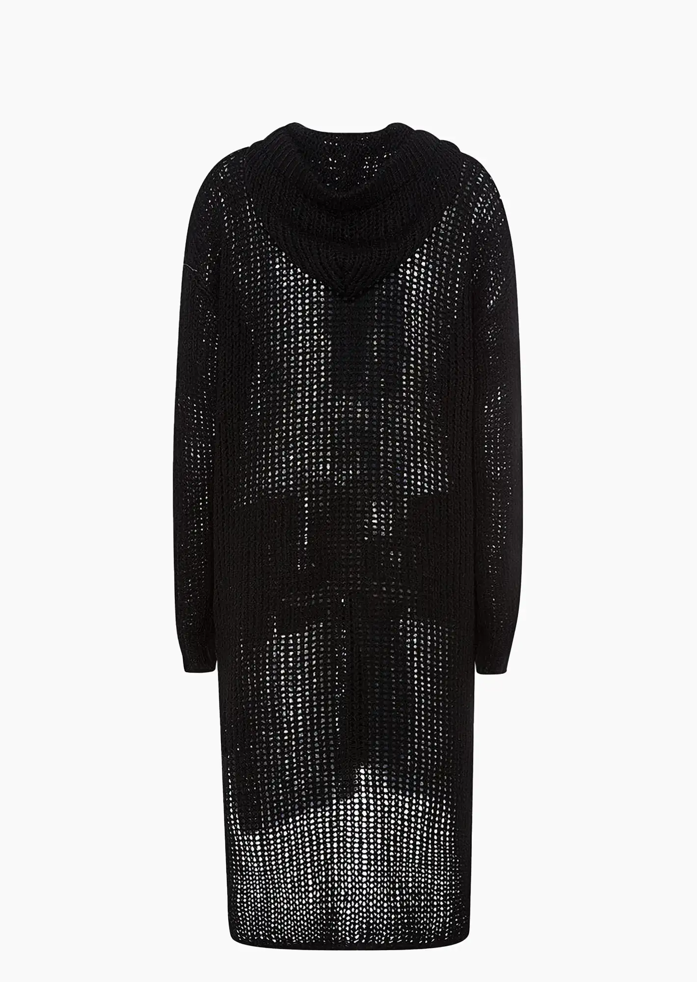 Strickjacke mit crashed Nylon, schwarz