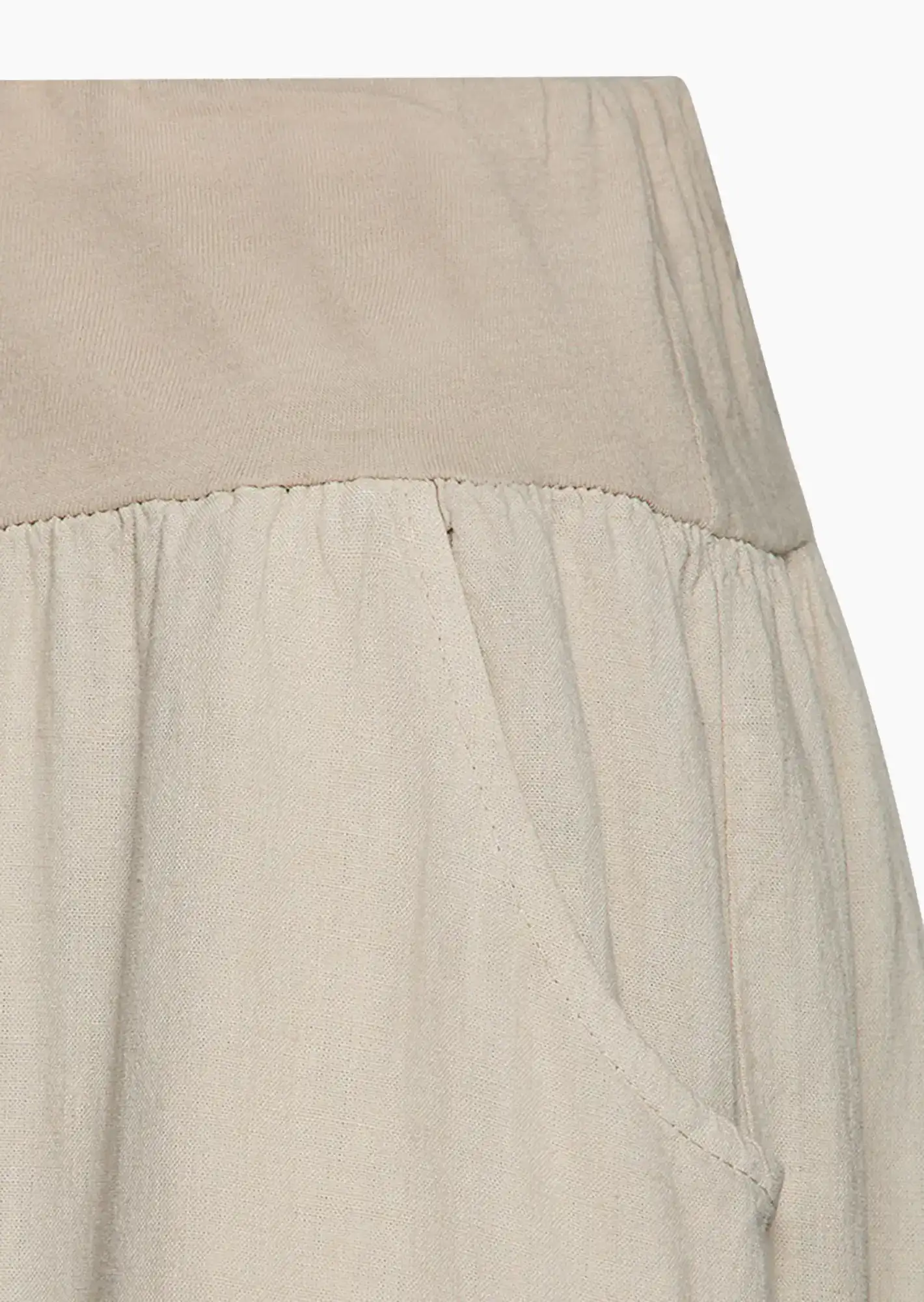 Wide Leg Leinenhose, crema