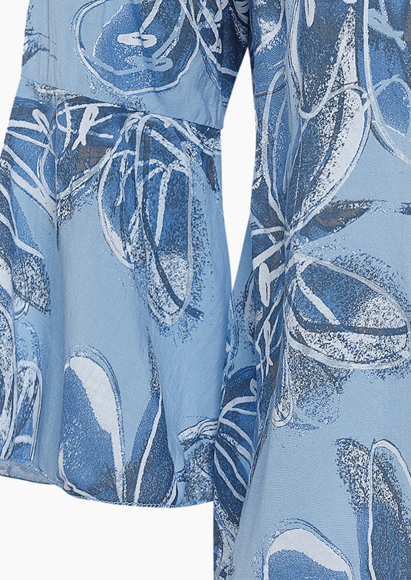 Bluse mit floralem Print, eiskristall