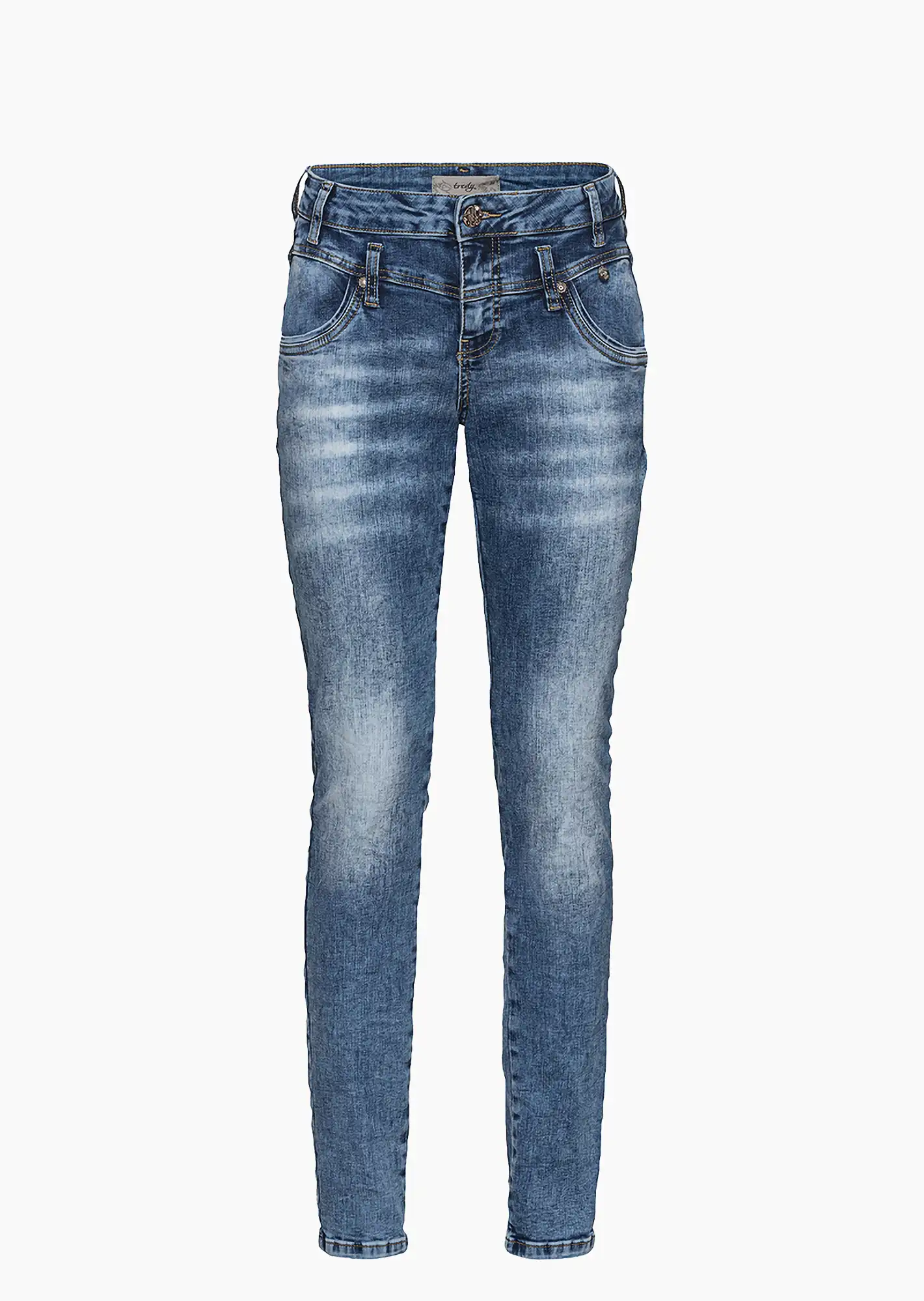Jeans in verwaschener Optik, blue denim
