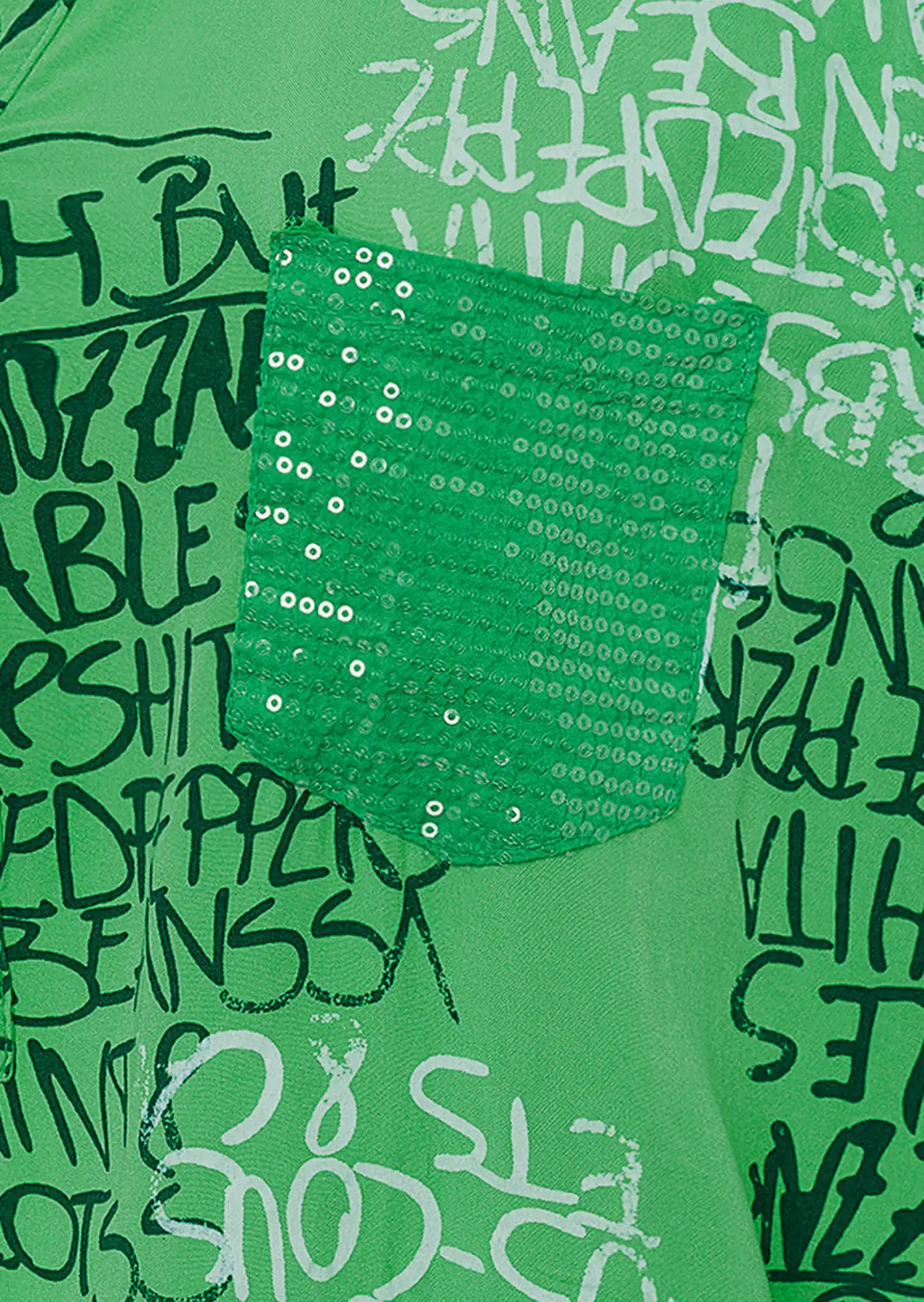 Bluse im Alloverprint, minze
