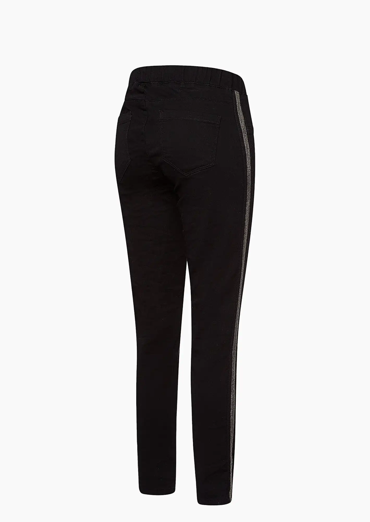 Jeggings mit Galonstreifen, schwarz