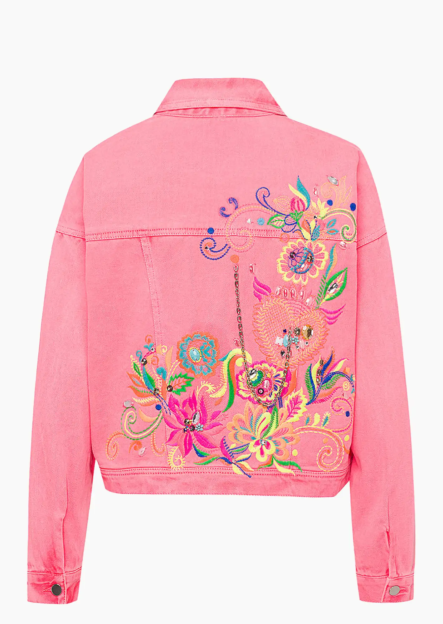 Jeansjacke 'Colorful', neon lobster