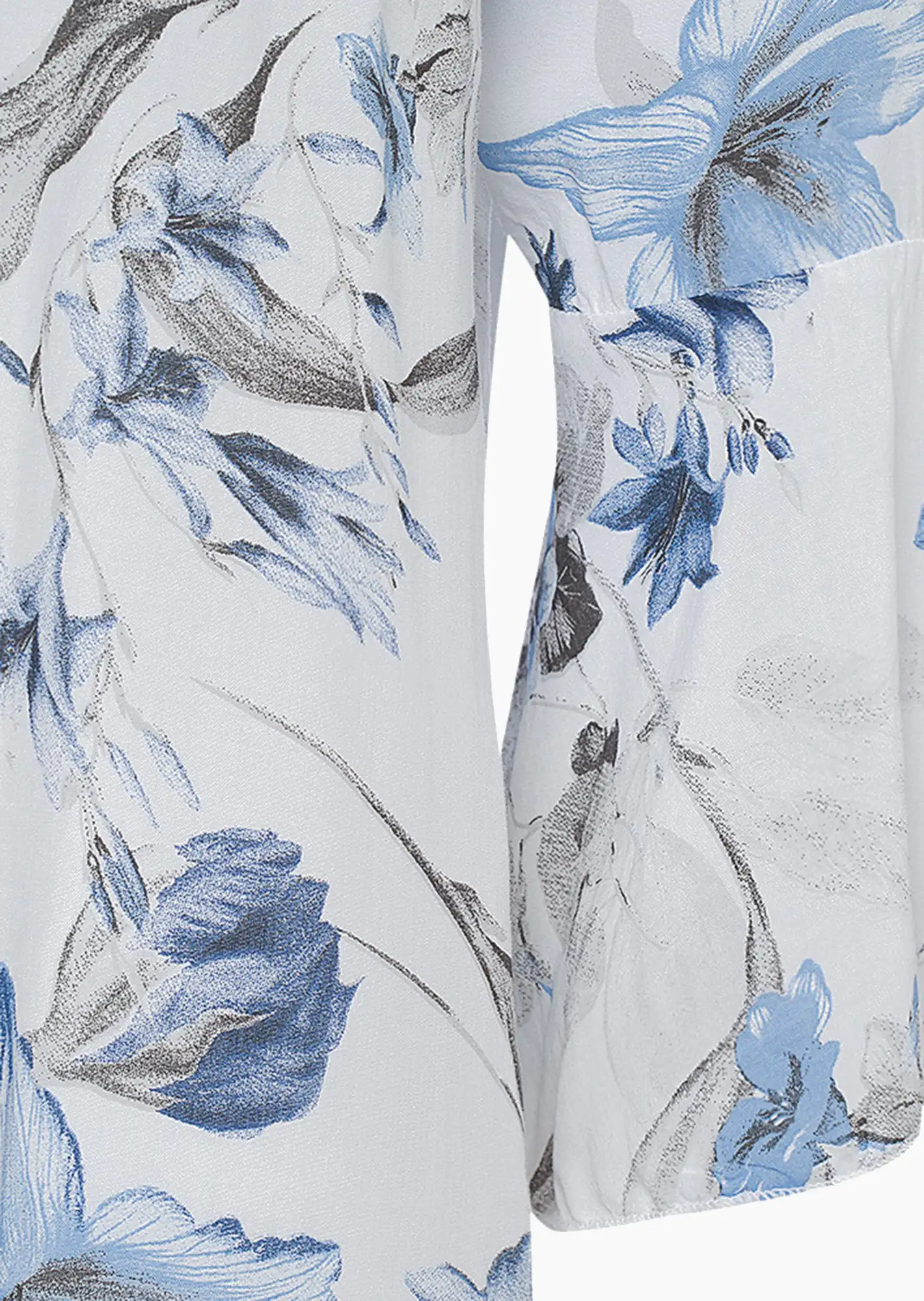 Bluse mit Blumen, weiß