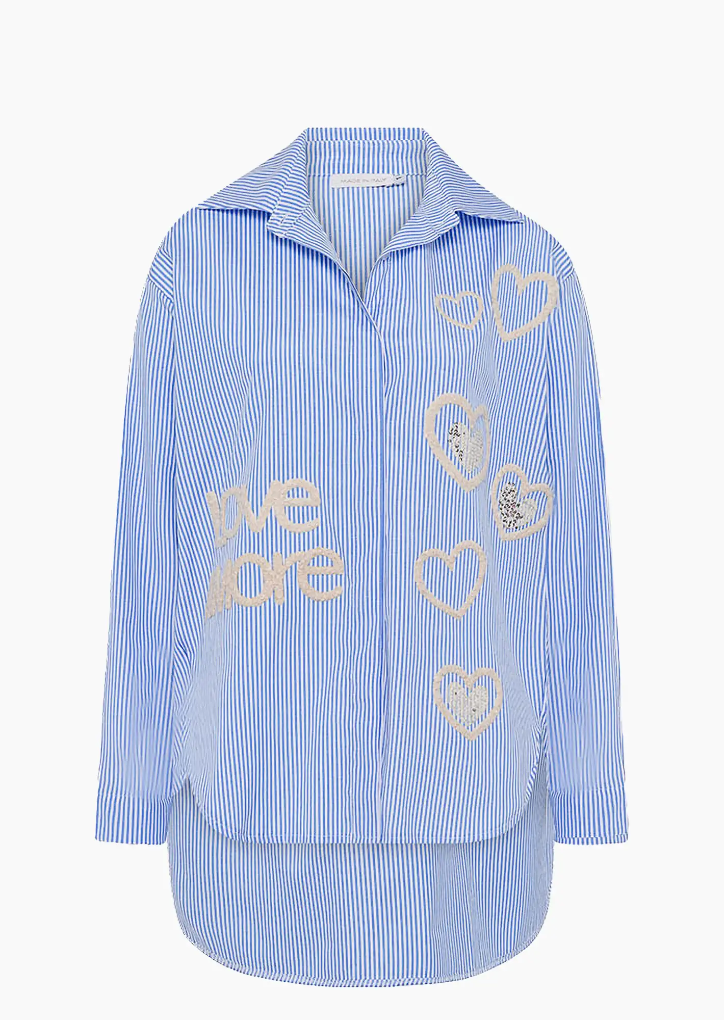 Bluse 'Amore', blau-weiß