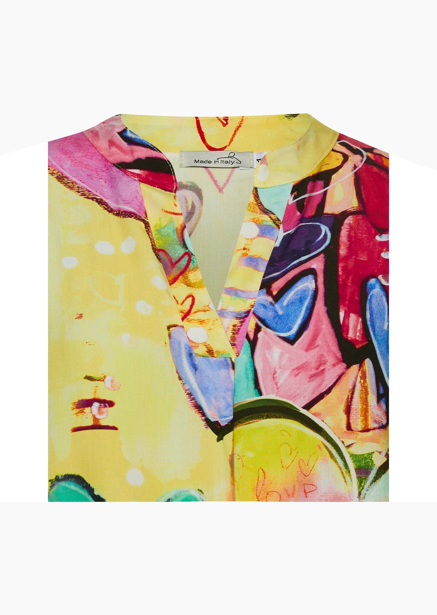 Bluse 'Herzen', butter yellow