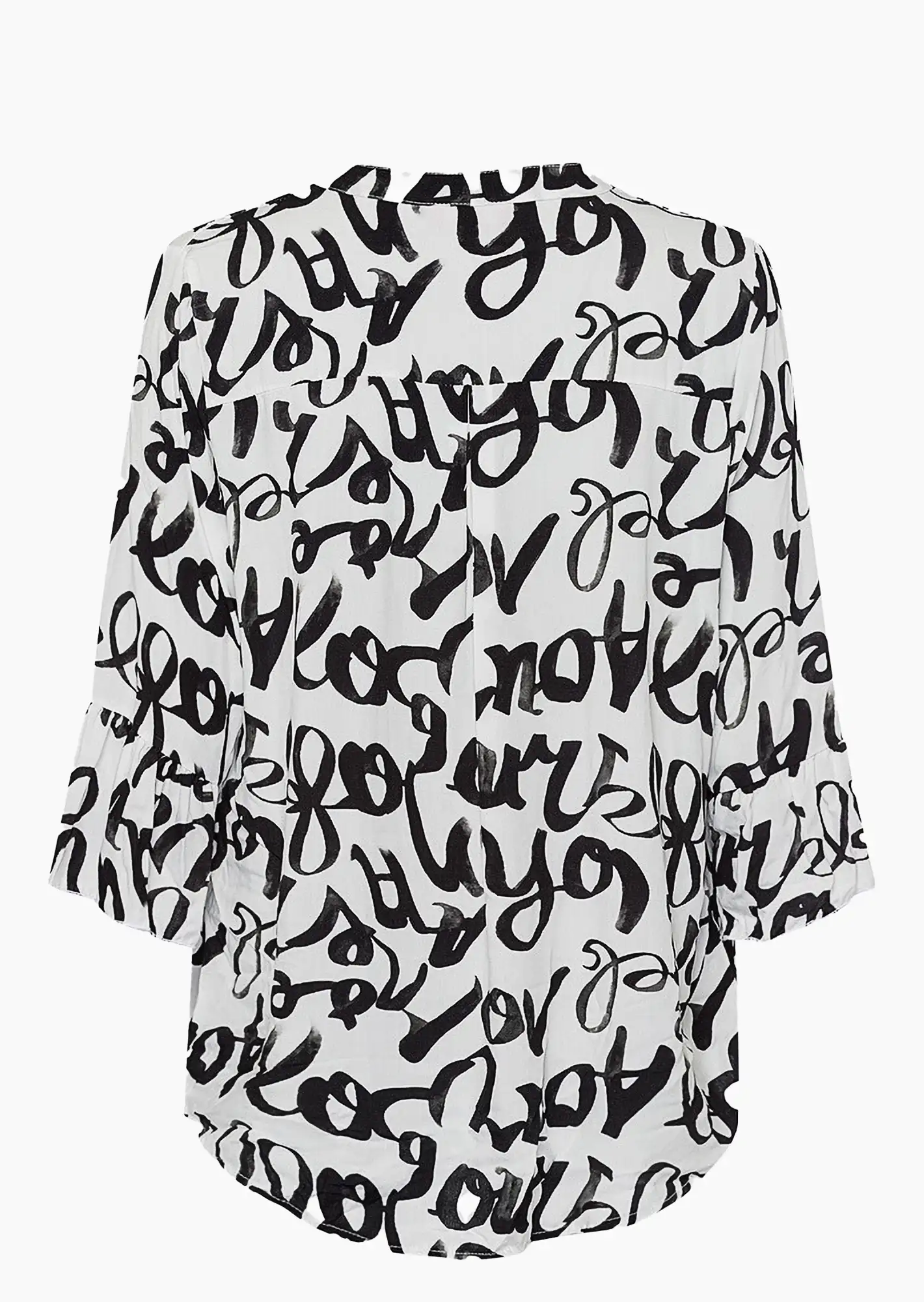 Bluse mit Lettering, weiß