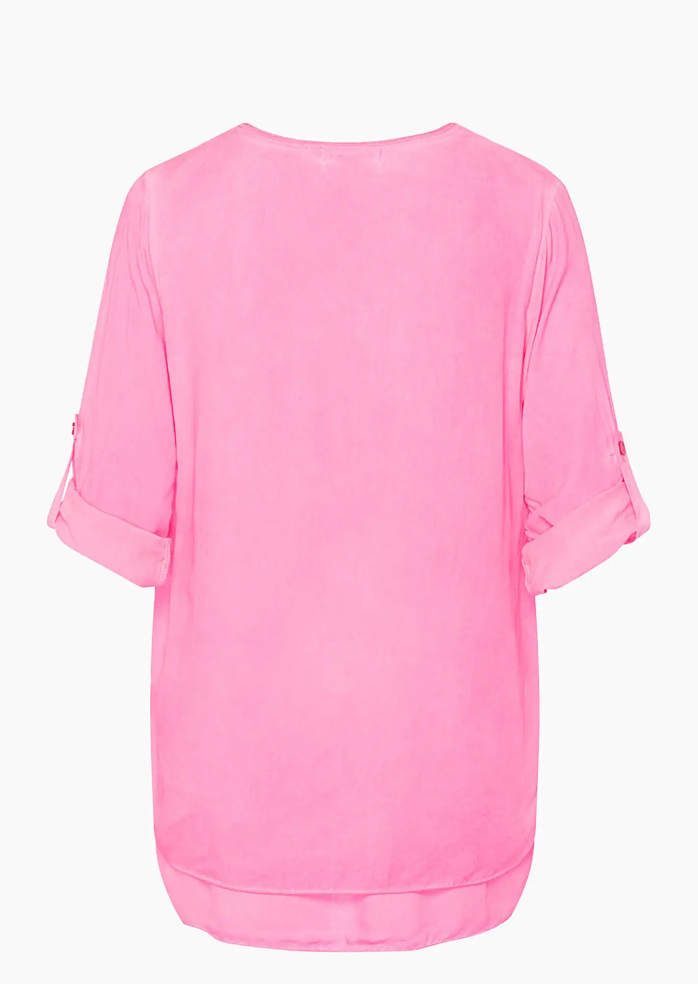 leicht fließende Bluse, neonpink