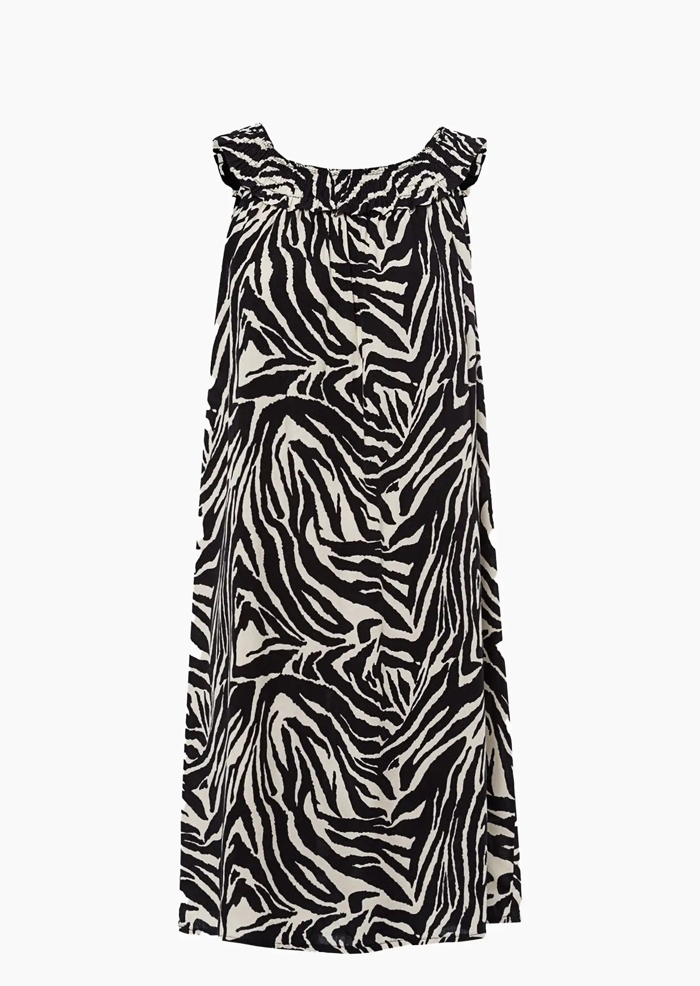 Kleid im Animalprint, schwarz-beige
