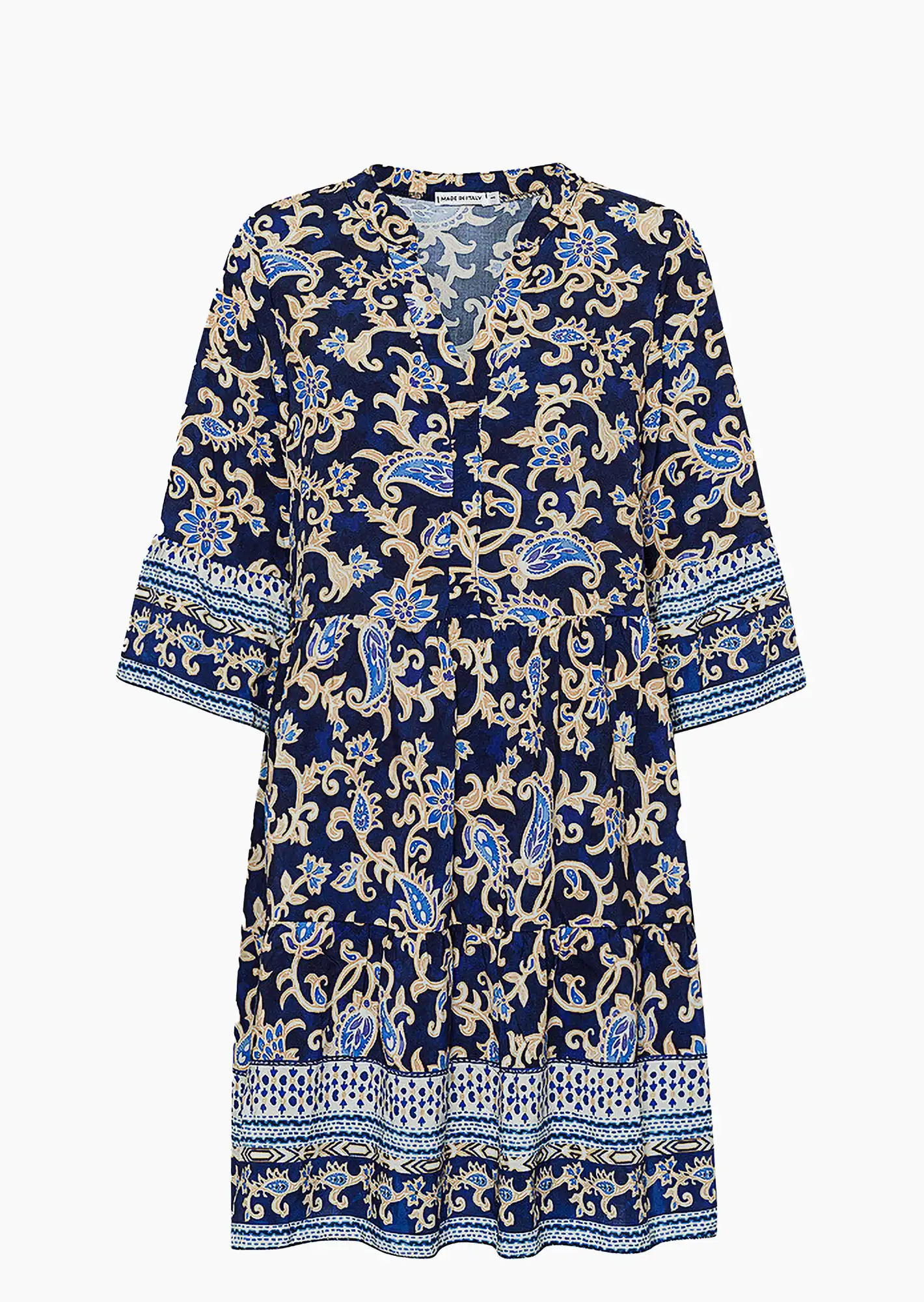 Kleid im Alloverprint, navy