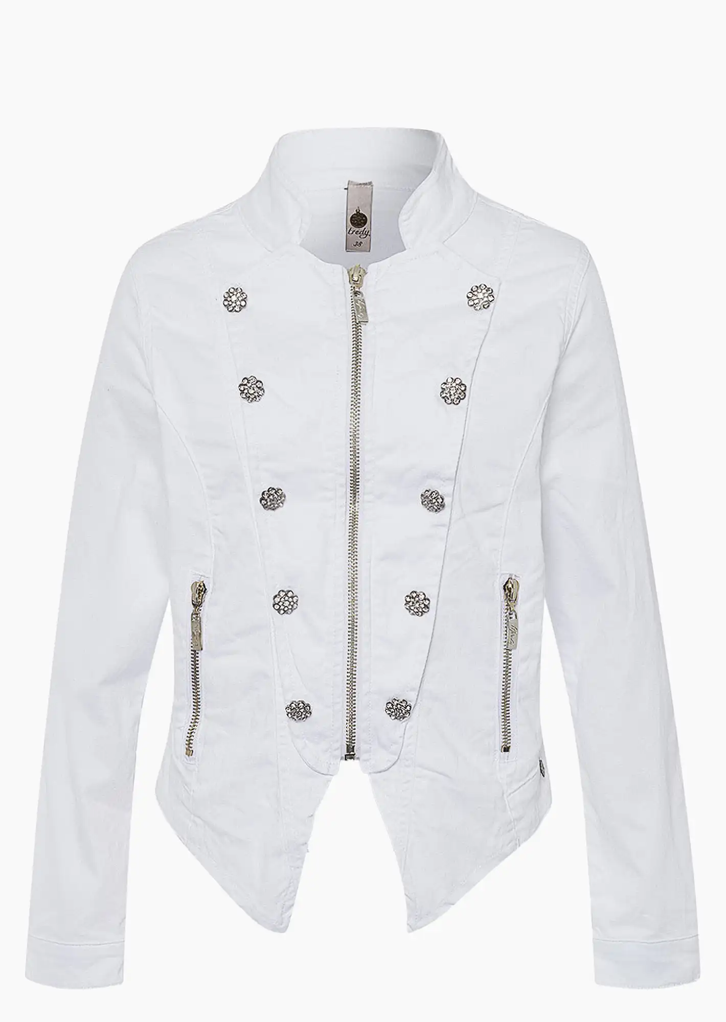 Jeansjacke im Military-Style, weiß