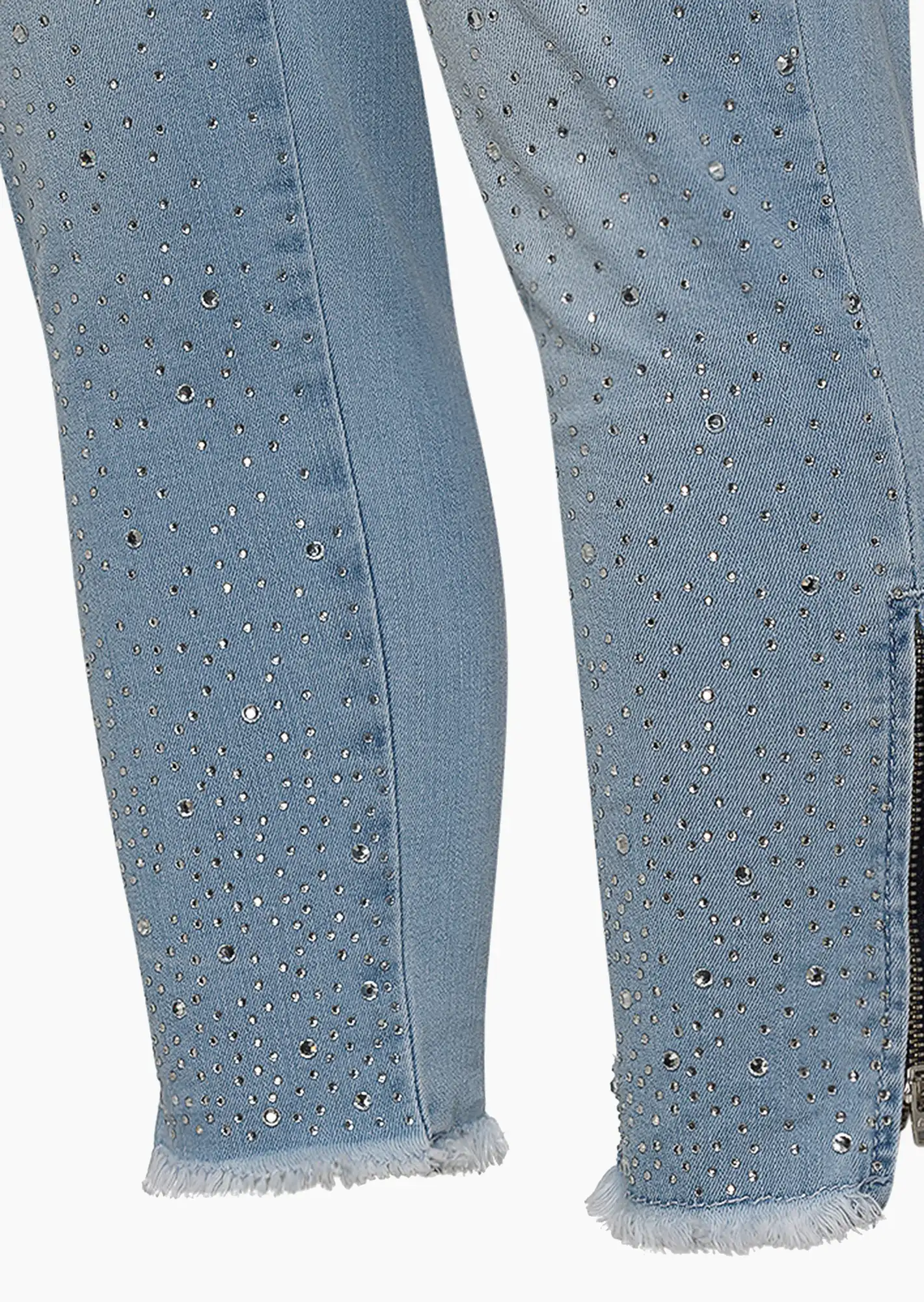 Jeans mit Ziersteinen, light blue denim