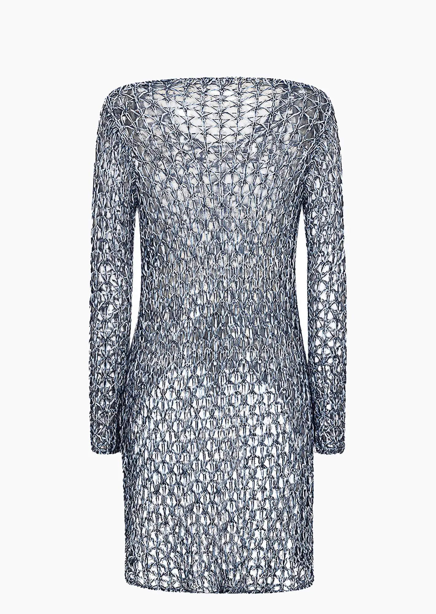 Pullover in Lochstrick, blau
