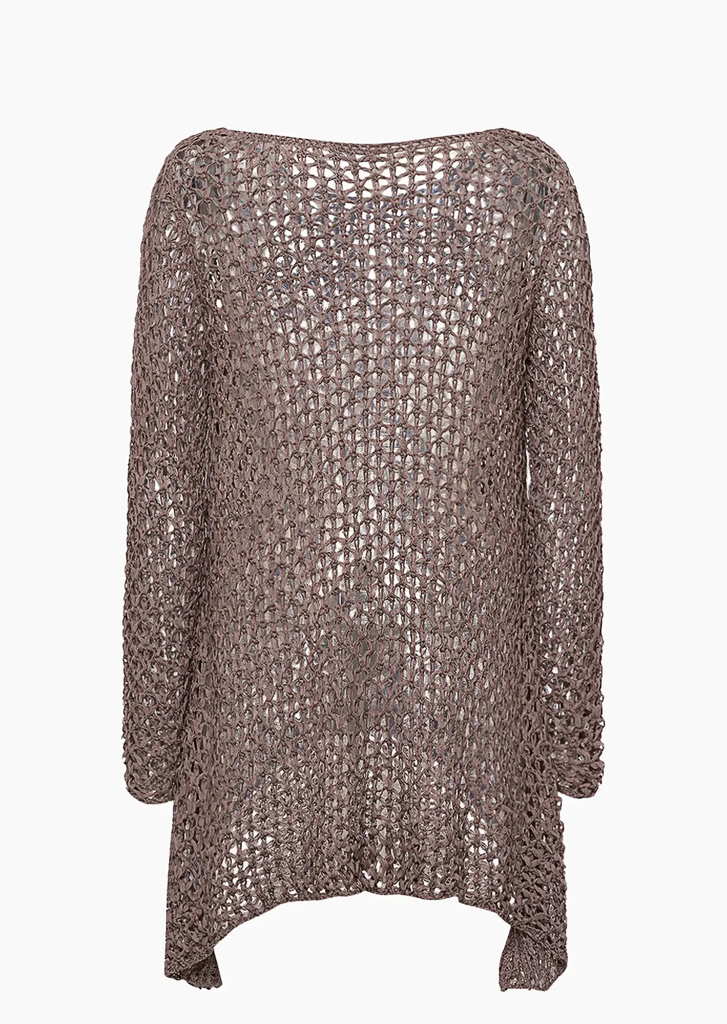Pullover in Lochstrick, taupe