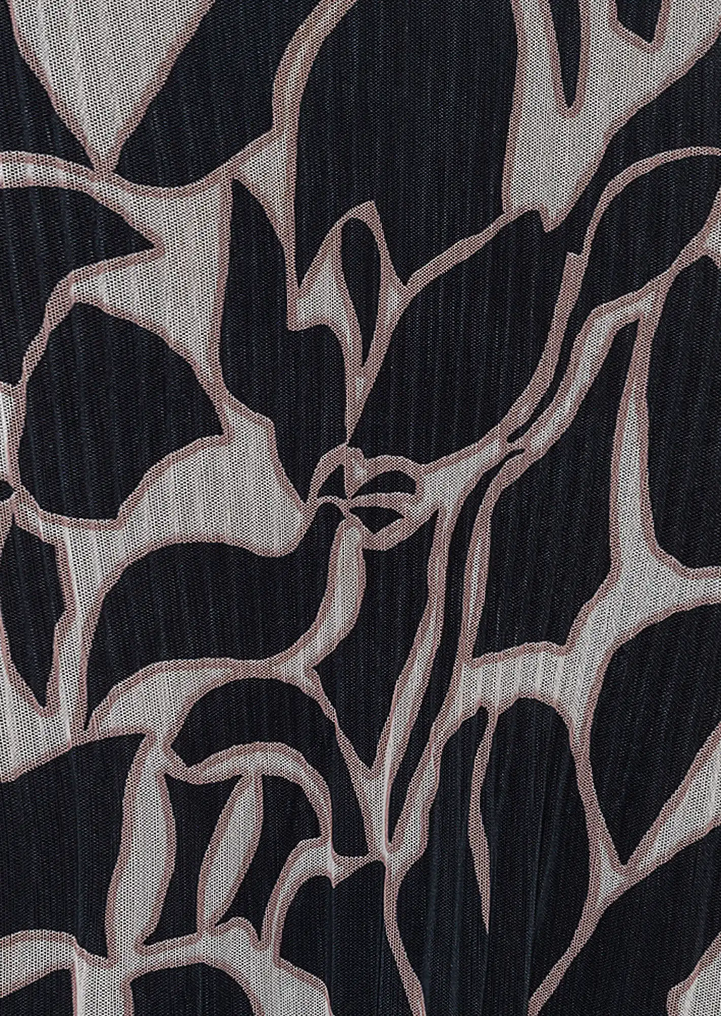 Midi-Kleid, schwarz-crema