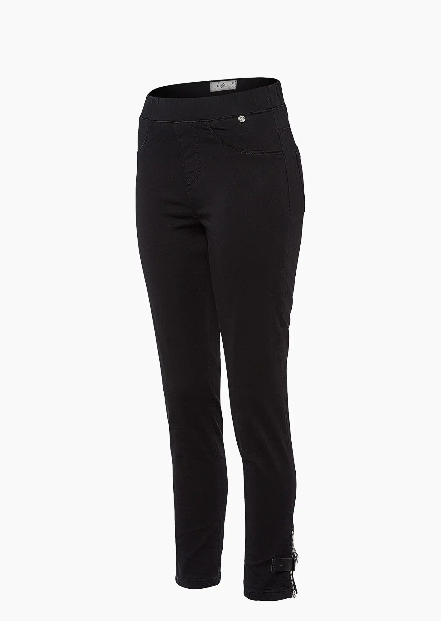 Jeggings mit Schnalle, schwarz