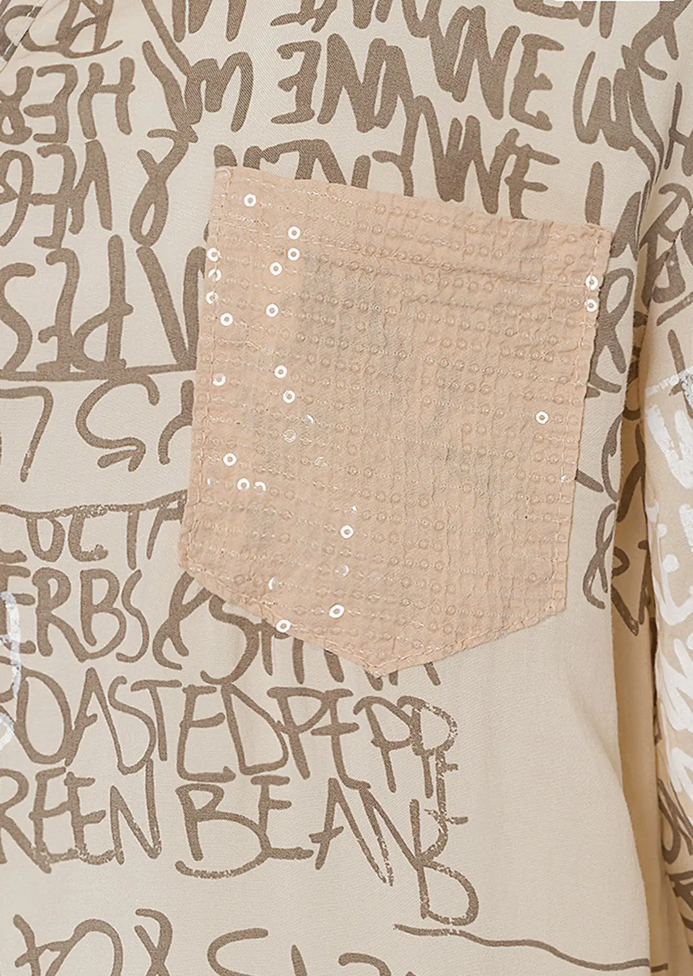 Bluse im Alloverprint, crema