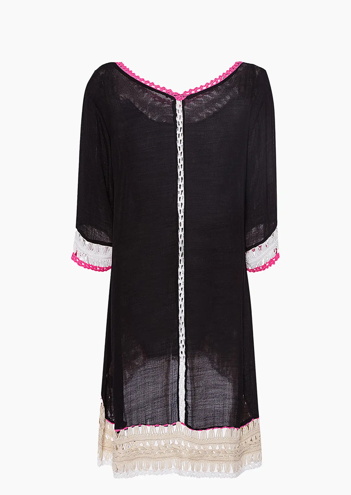 Bluse mit Crochet, schwarz