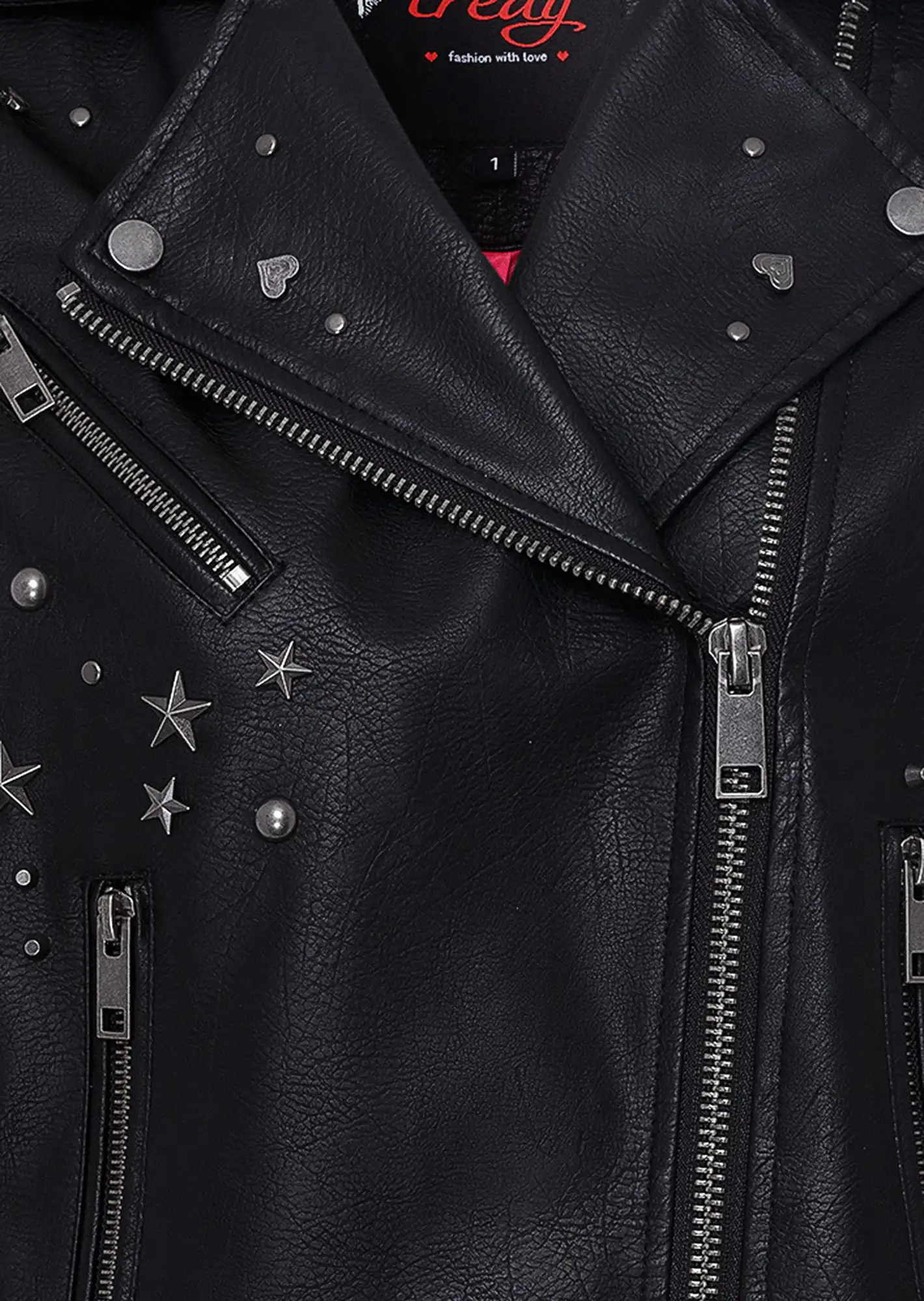 Jacke in Leder-Optik, schwarz