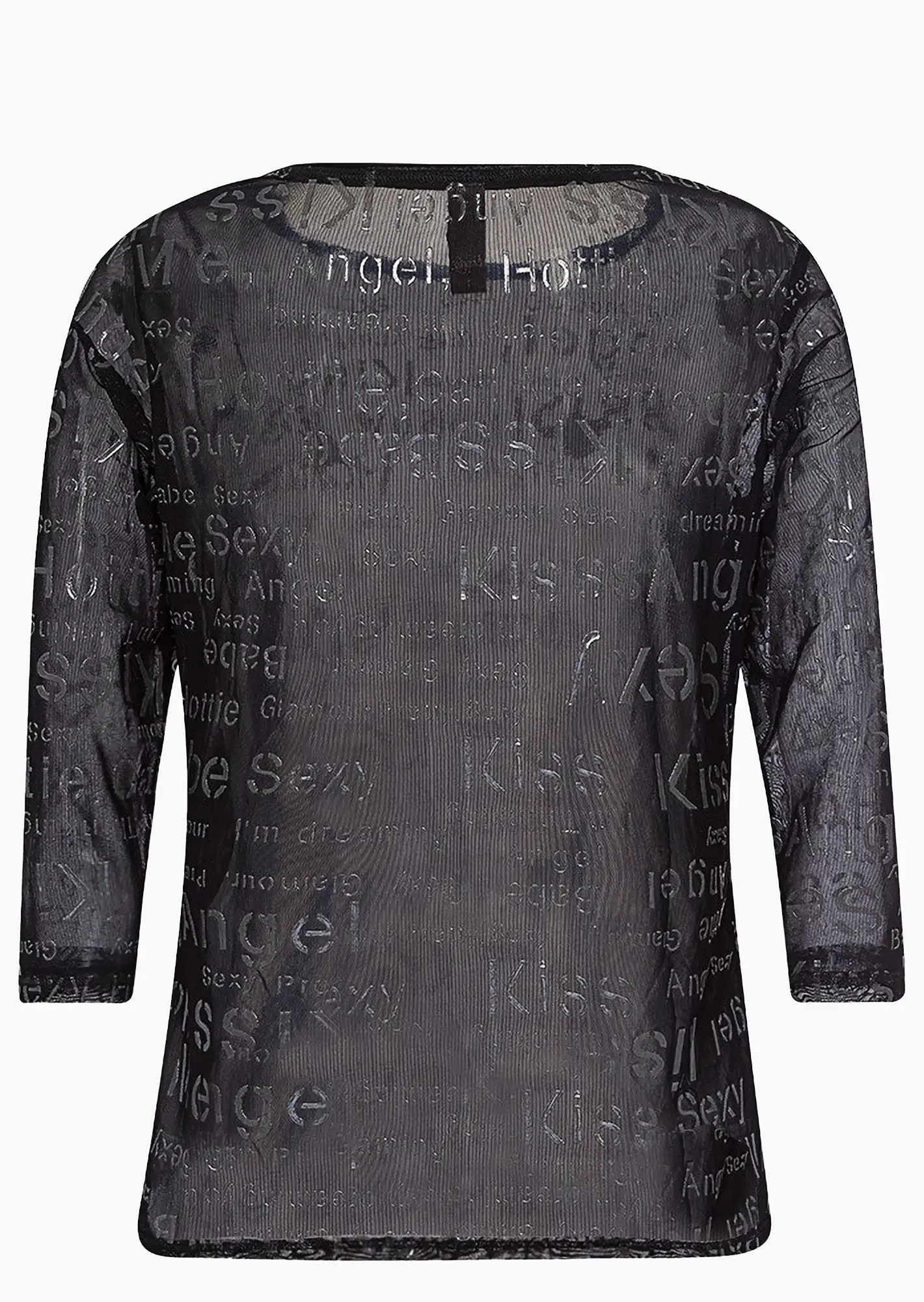 transparentes Shirt, schwarz