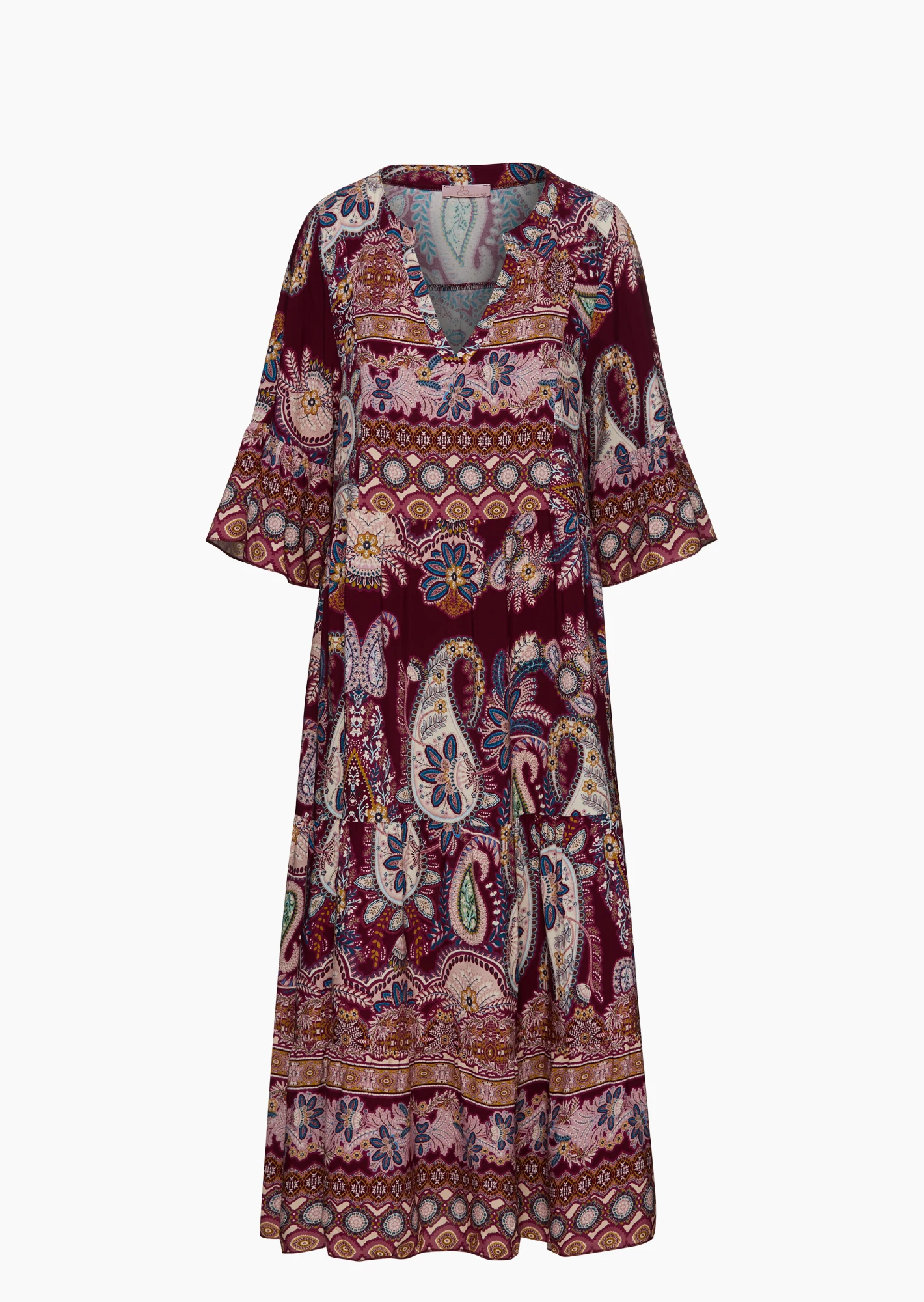 Kleid gemustert, burgund