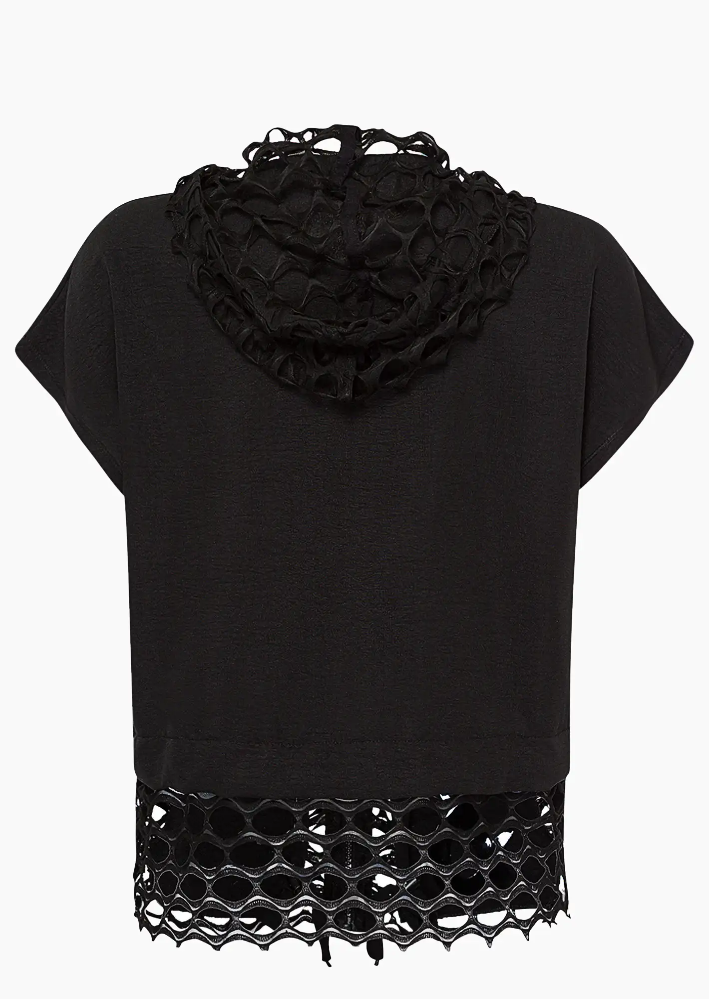leichte Jacke mit grobem Netz, schwarz