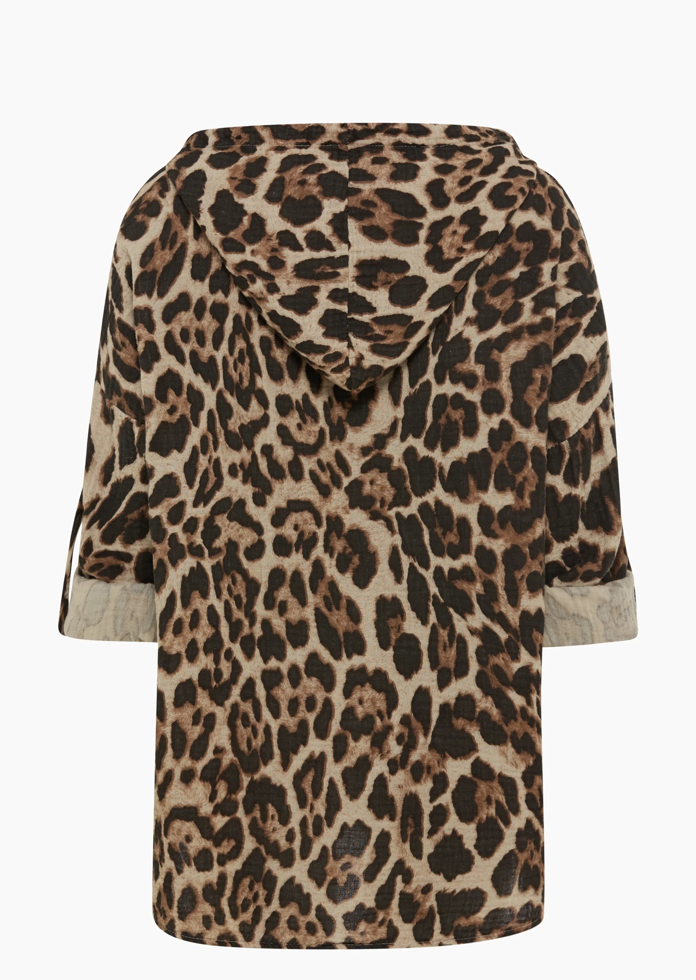 Musselin-Bluse 'Animal', crema-schwarz