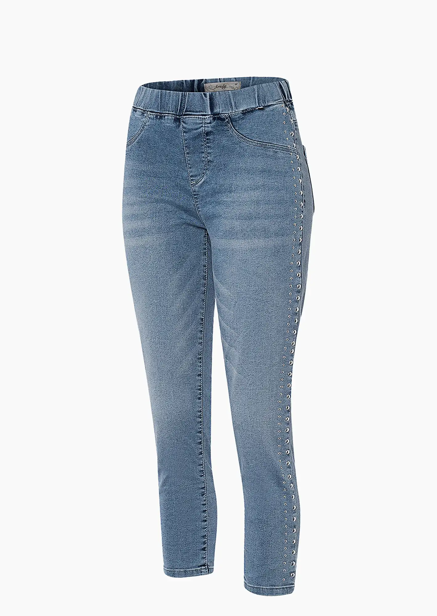 Jeggings mit Nieten, light blue denim