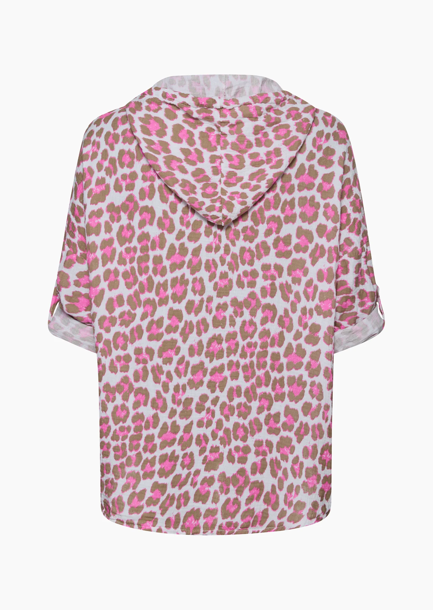 Musselin-Bluse, pink weiß
