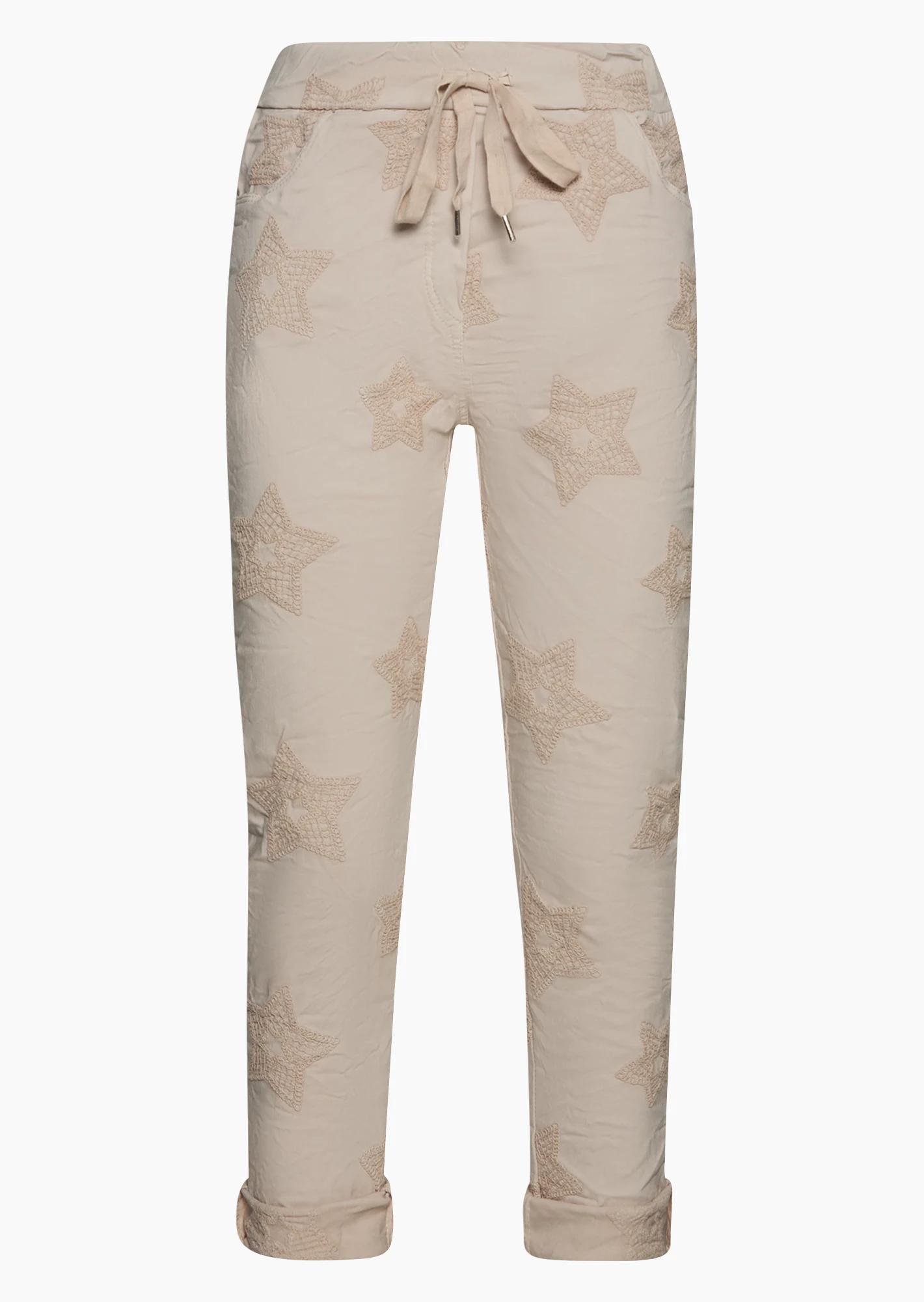 Joggpants mit Stickerei, sand