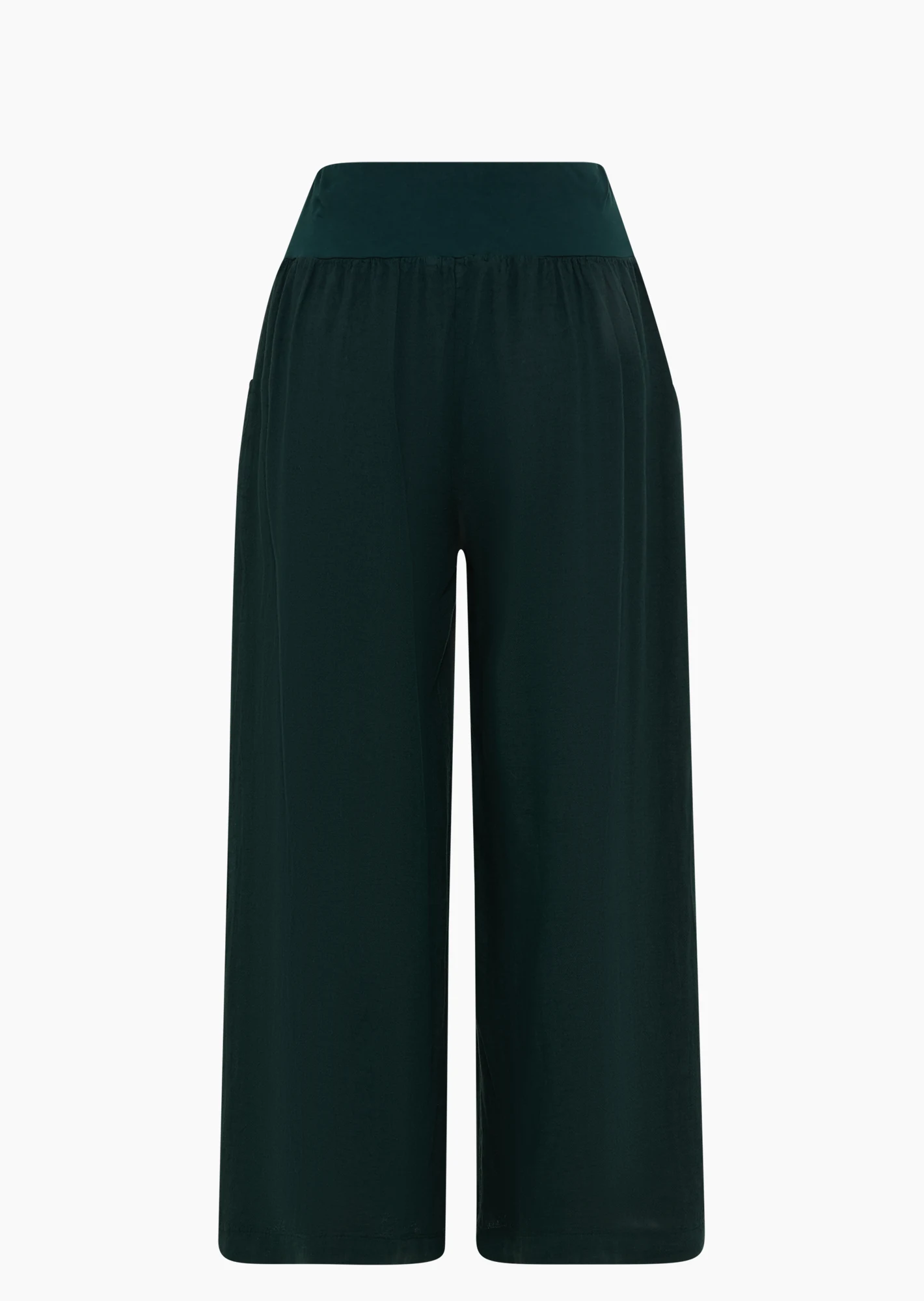 Wide Leg Leinenhose, forest green