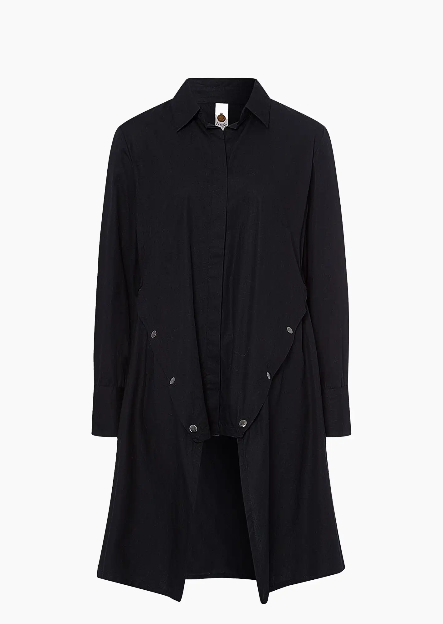 Bluse, 'Vokuhila', schwarz
