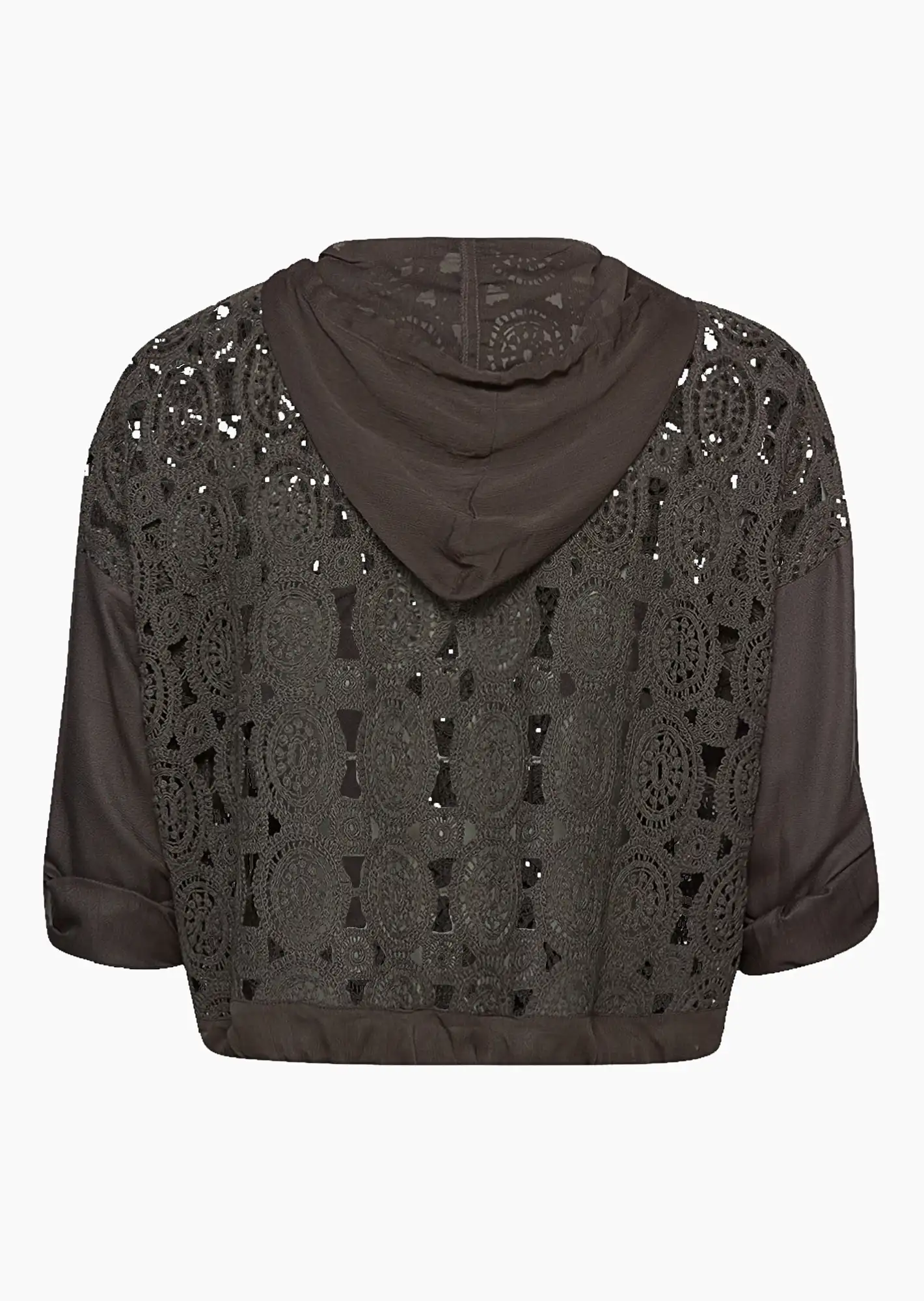 Crochet-Jacke, oliv