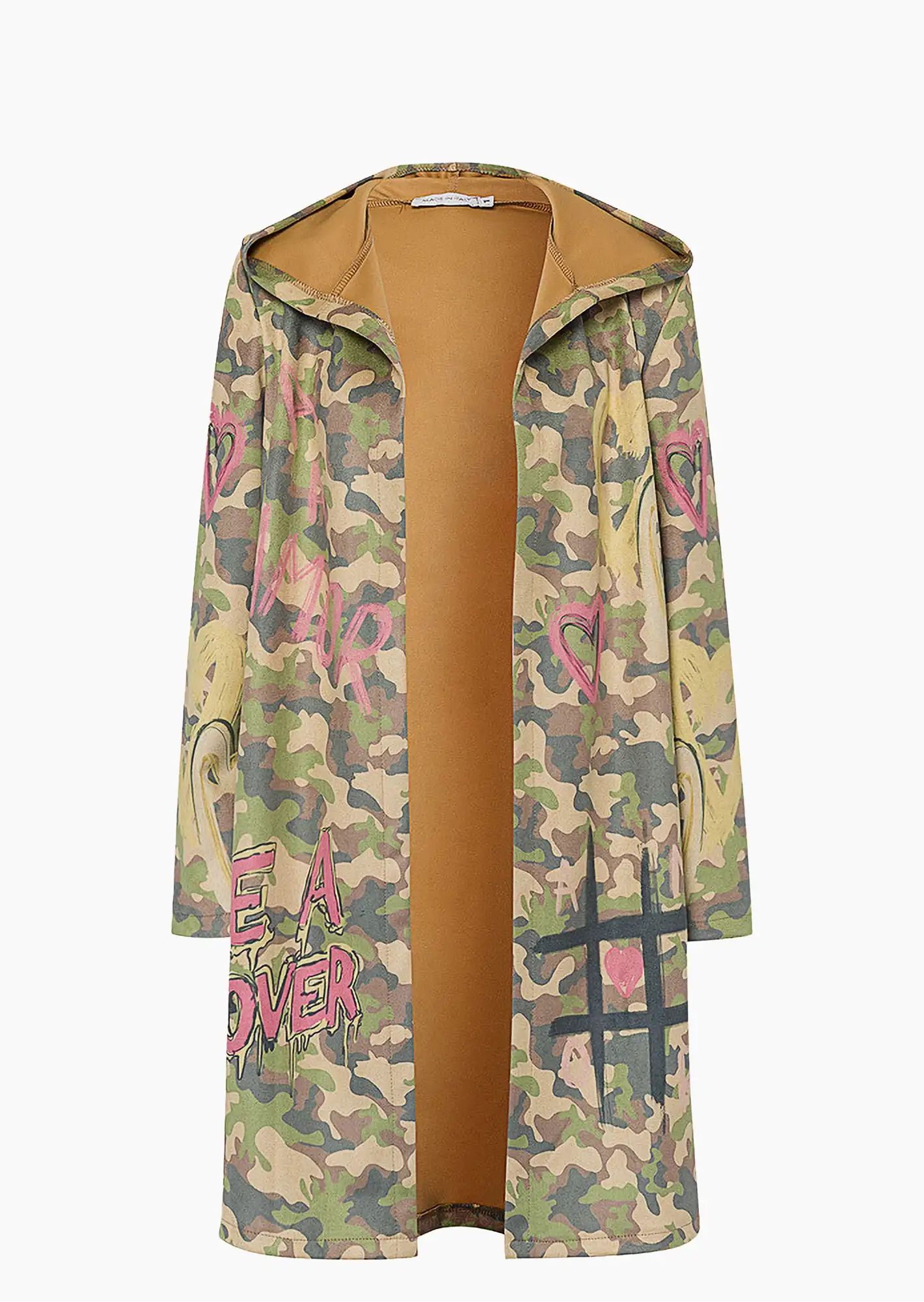 Mantel in Suede-Optik 'Be a lover', bunt