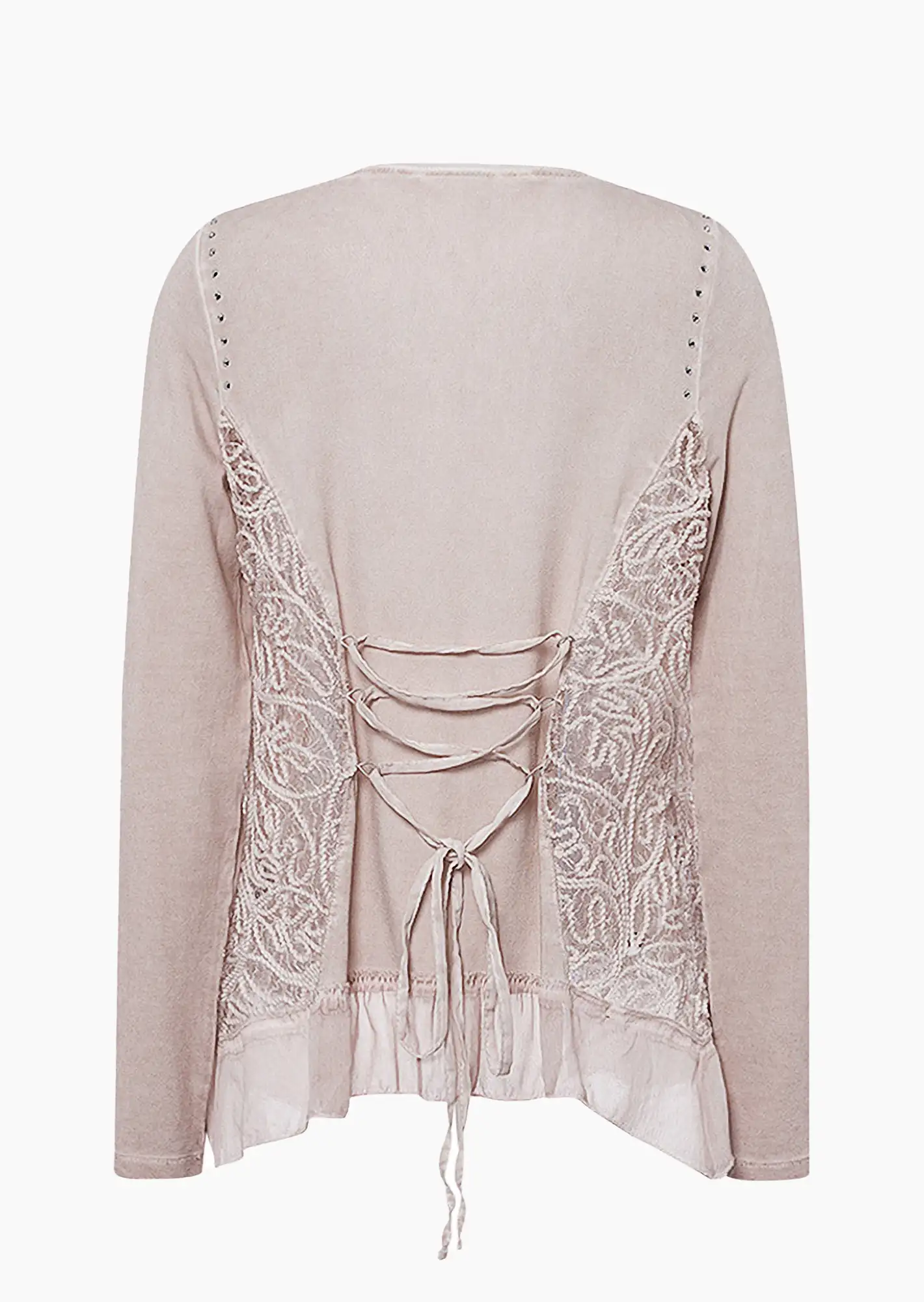 Shirtjacke mit Schnürung, sand