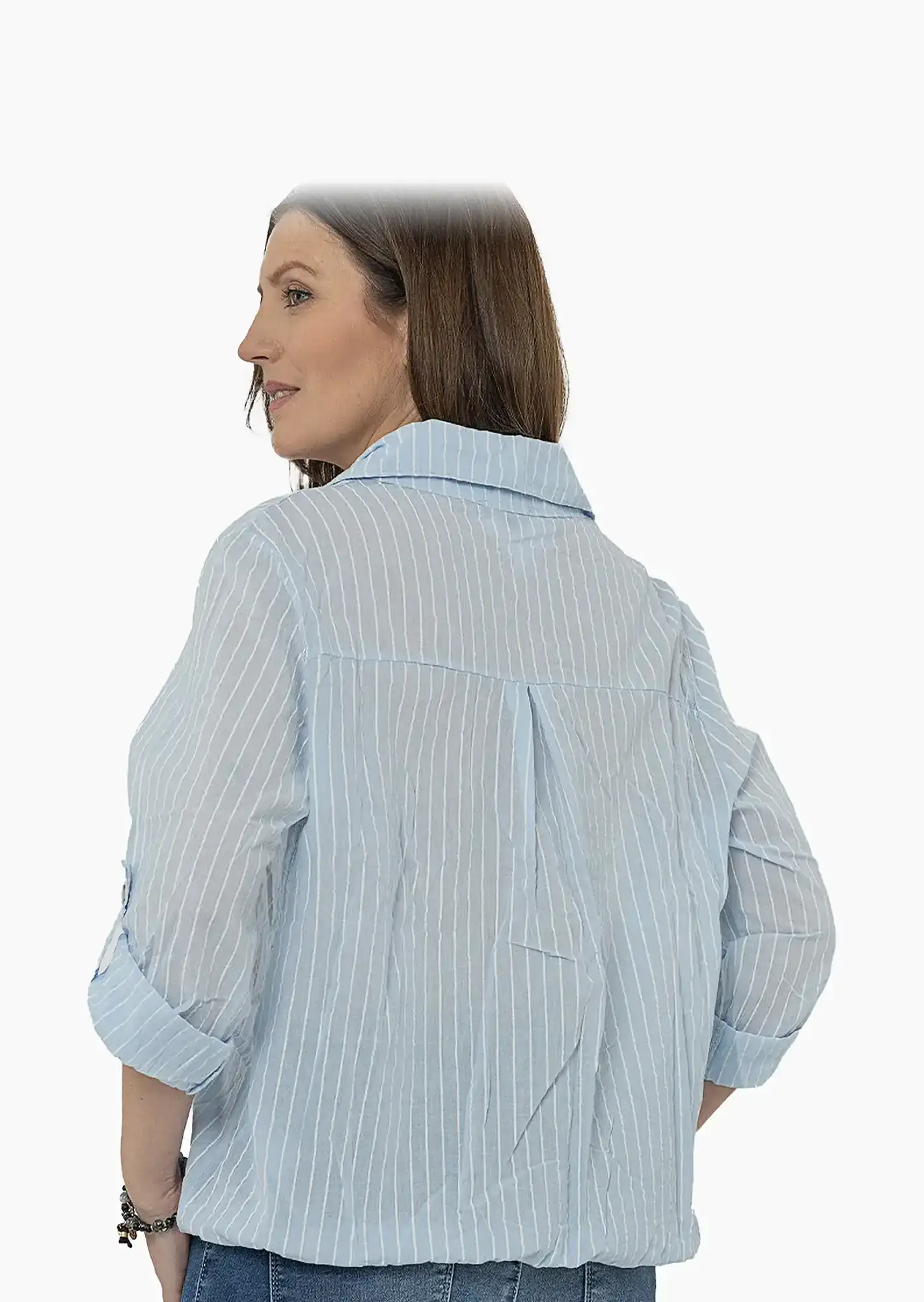 Bluse gestreift, eiskristall