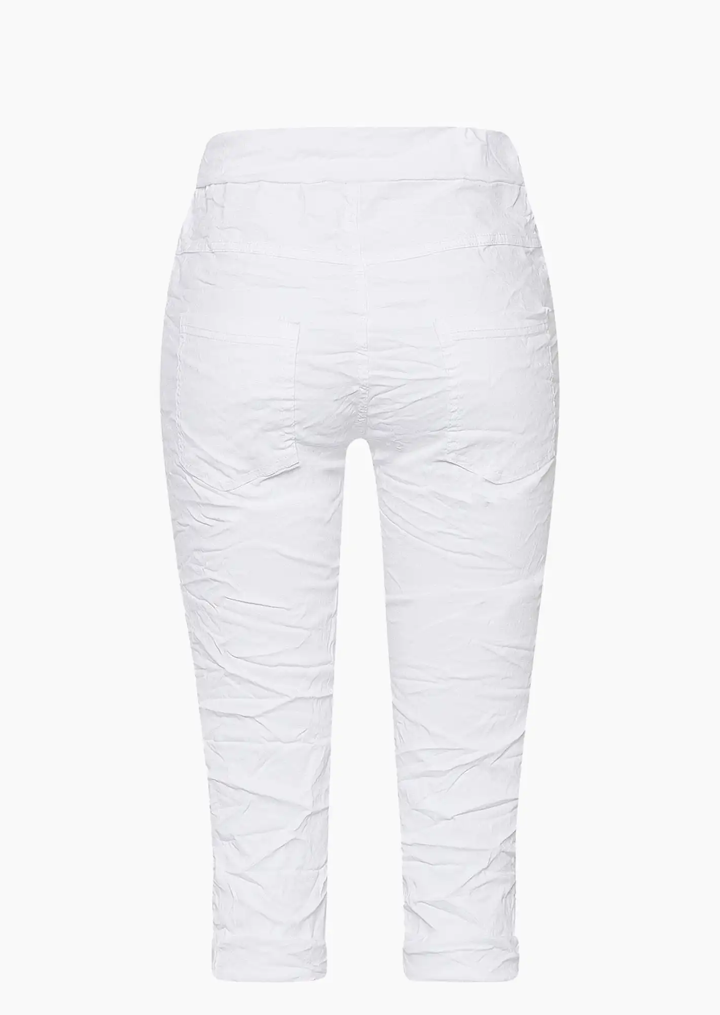 Capri-Joggpants mit Knöpfen, weiß