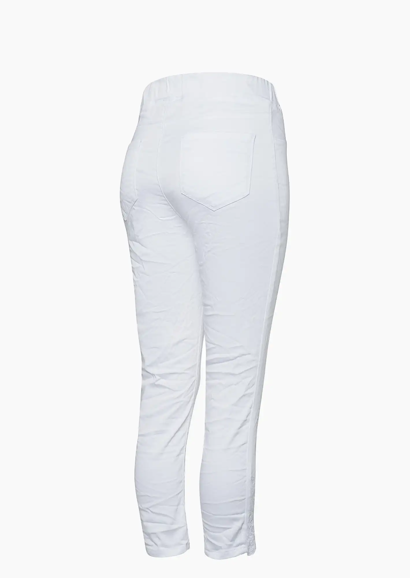 Jeggings mit Stickerei, weiß