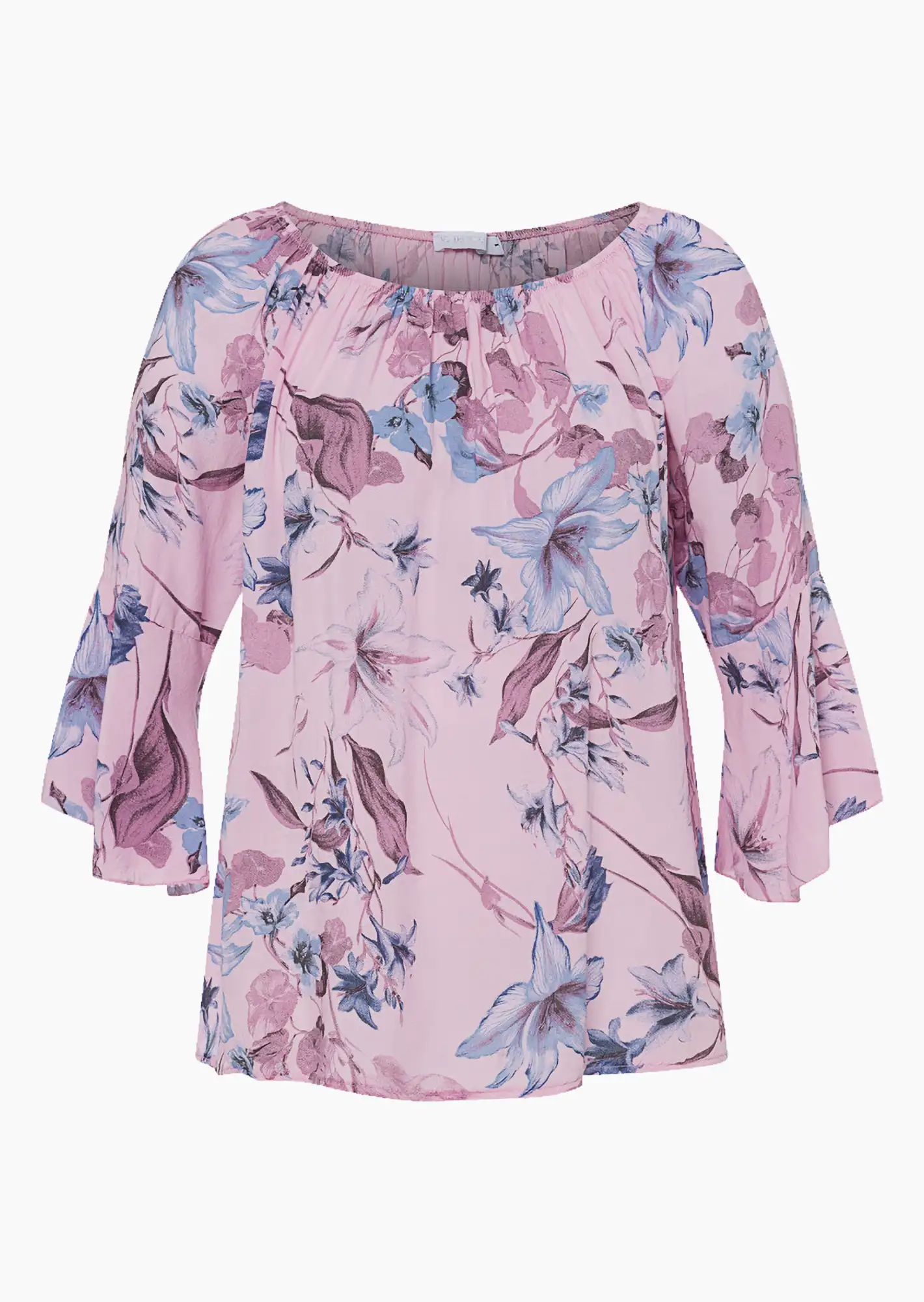 Bluse mit Blumen, rosenholz