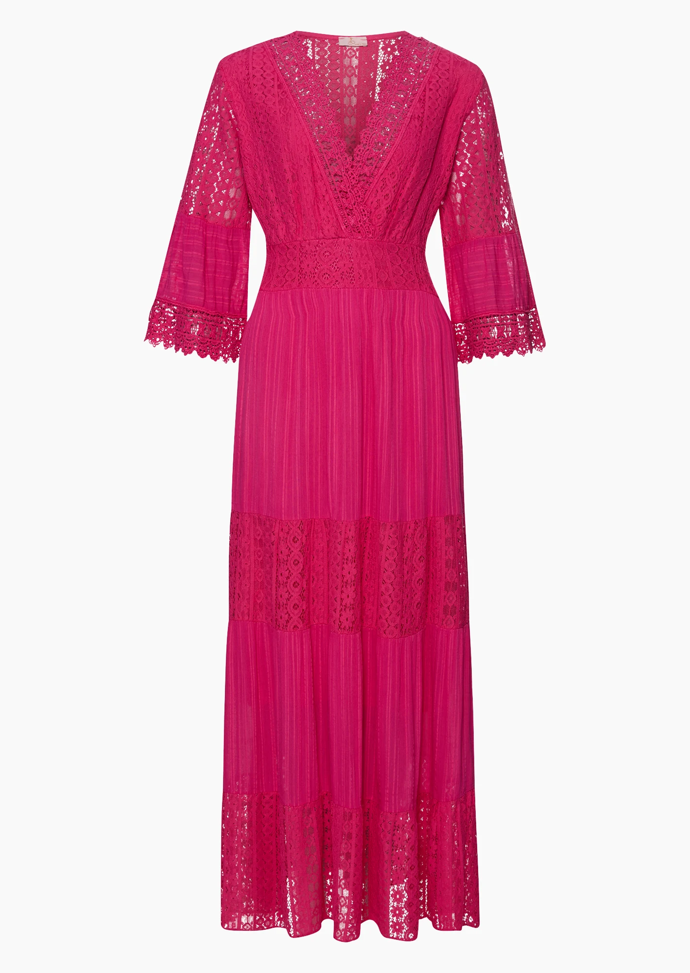 Maxi-Kleid mit Spitze, very berry
