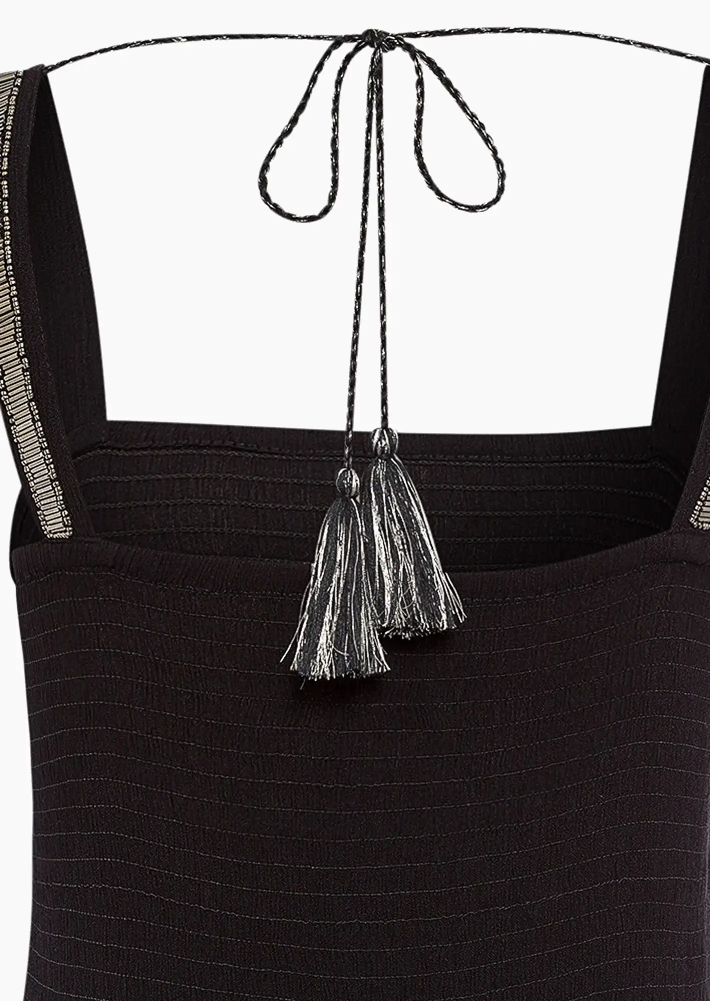 Maxikleid mit Perlen, schwarz
