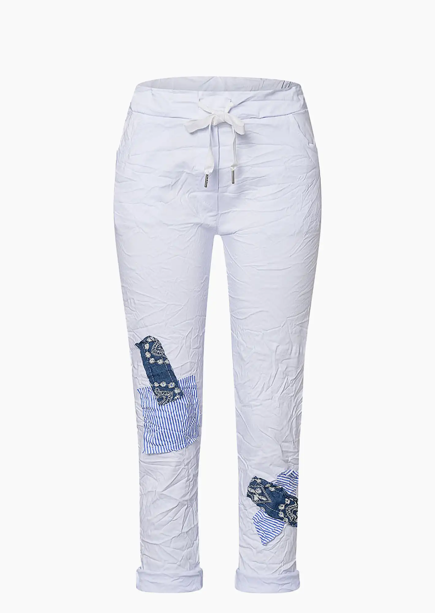 Joggpants mit Patches, weiß