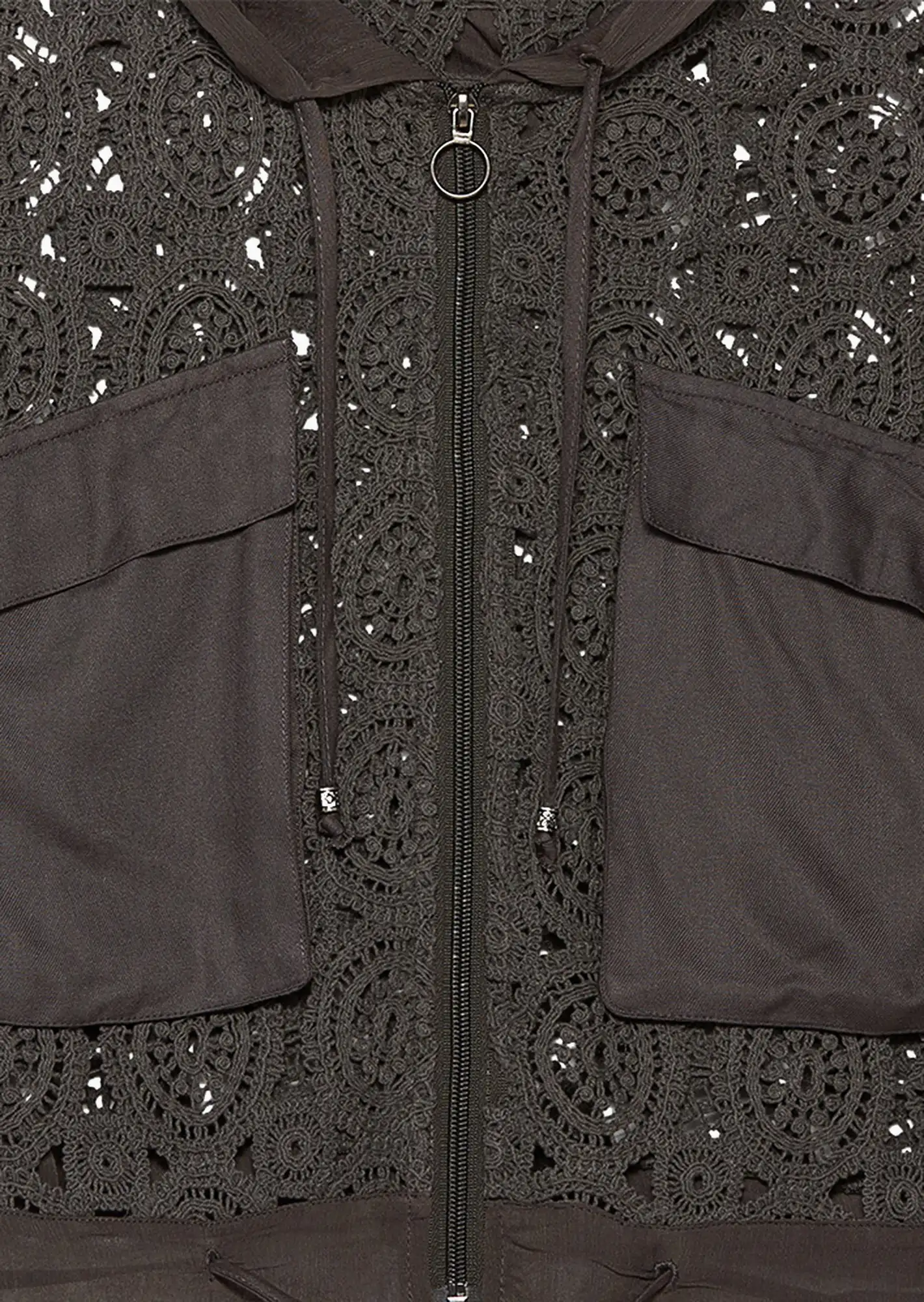 Crochet-Jacke, oliv