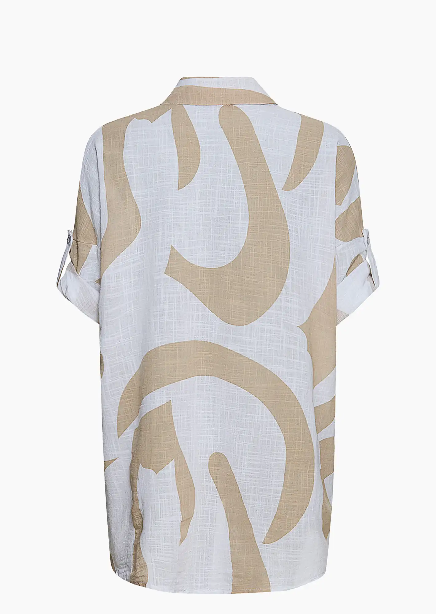 leichte Bluse mit Leinen, weiß-sand