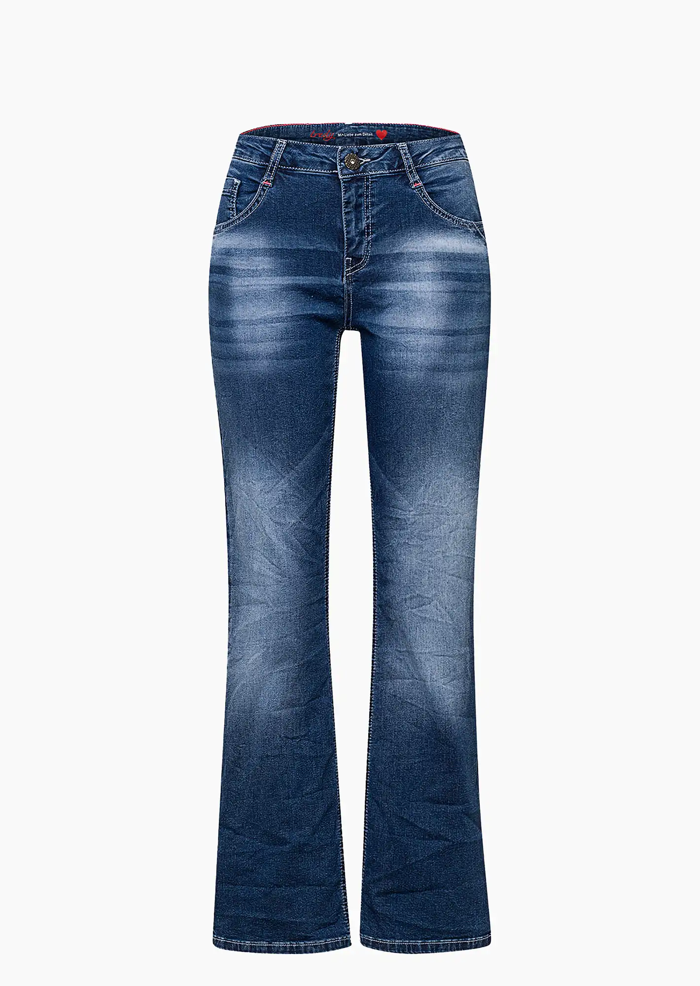 Jeans im Bootcut-Schnitt, blue denim